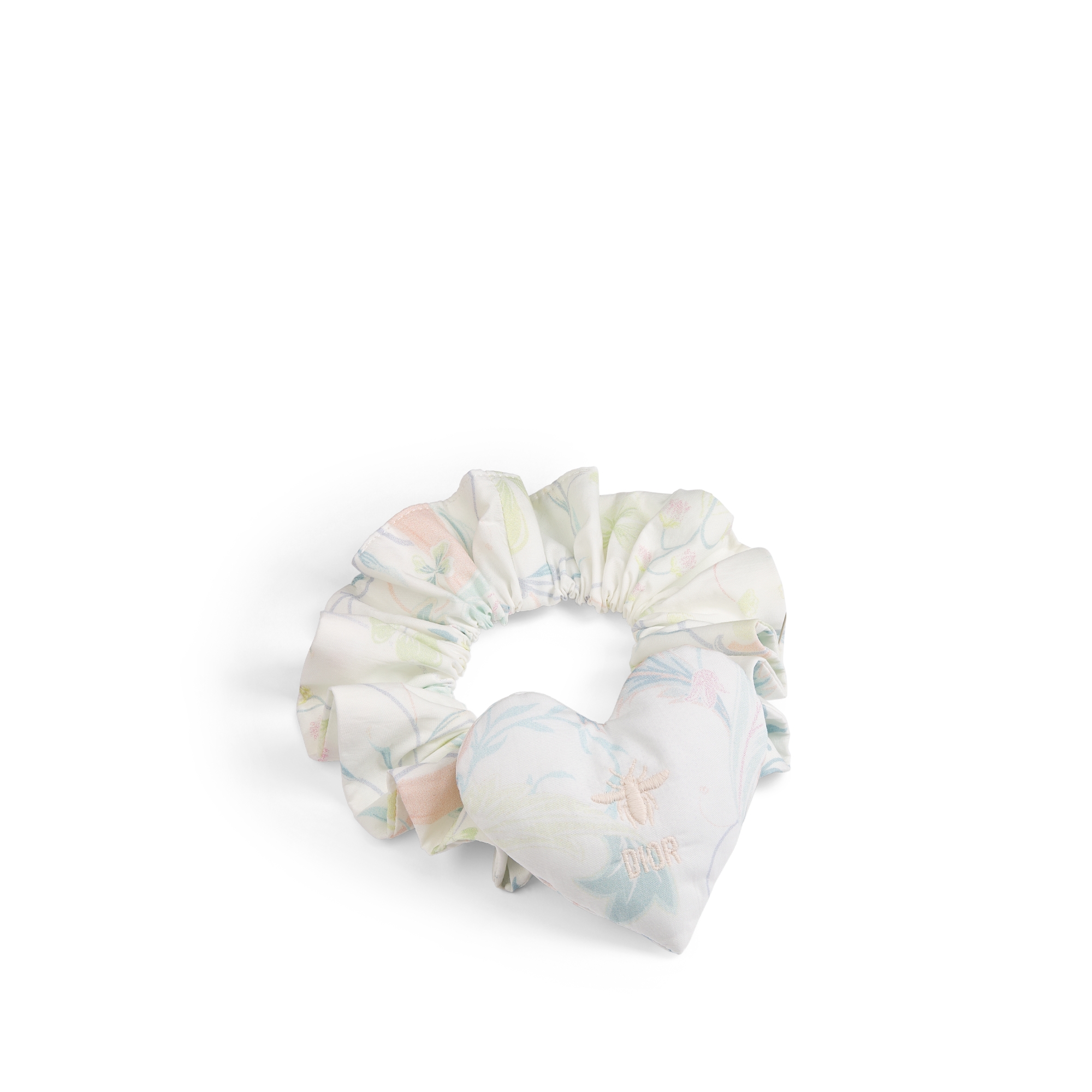 Haargummis für Kinder Baumwollpopelin in Elfenbeinfarbe, Baumwolle in Hellblau mit saisonalem Blumenmotiv in Pastelltönen, Tweed in Elfenbeinfarbe mit Cannage Jacquardmuster in Gelb und Goldfarbe E09