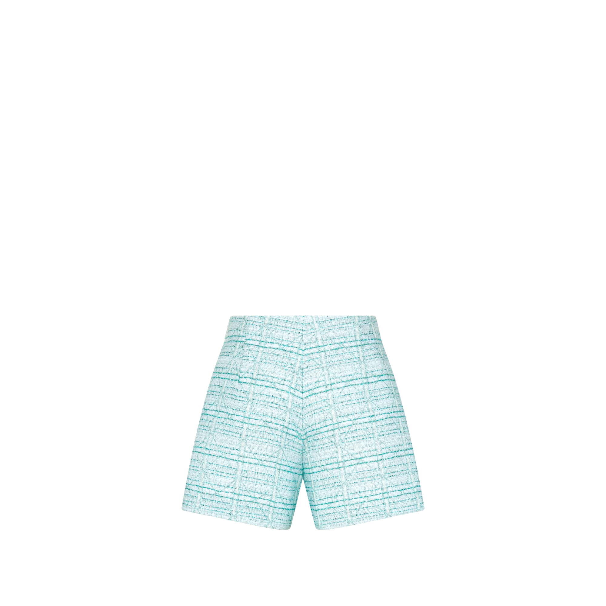 Kids' Skort Ivory Tweed with Turquoise and Silver-Tone Cannage Jacquard E08