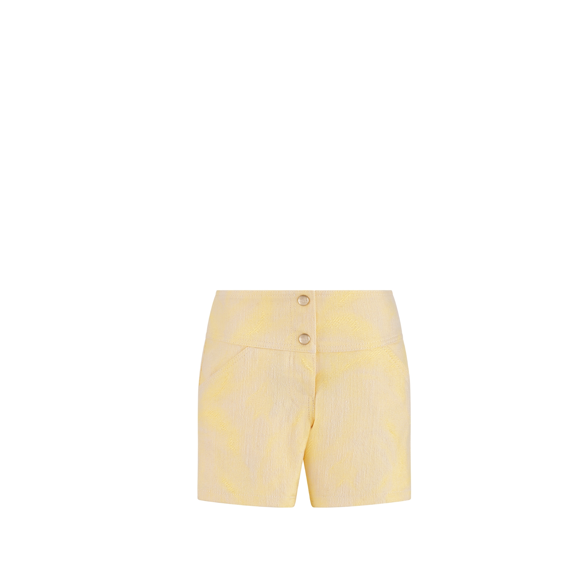 Kids' Shorts Yellow Blurred Lily of the Valley Jacquard Cotton Gabardine E01