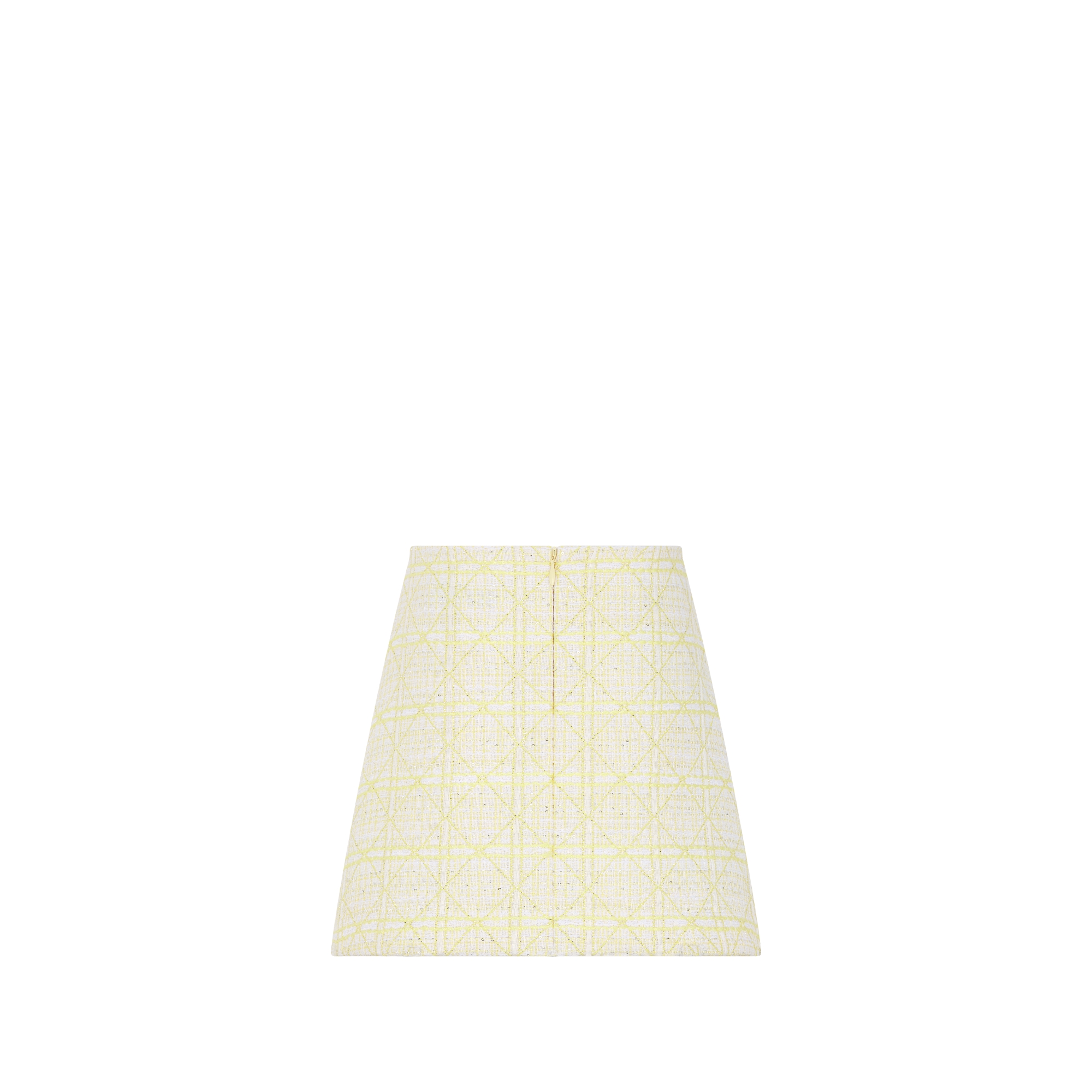 Kids' A-Line Skirt Ivory Tweed with Yellow and Gold-Tone Cannage Jacquard Motif E08