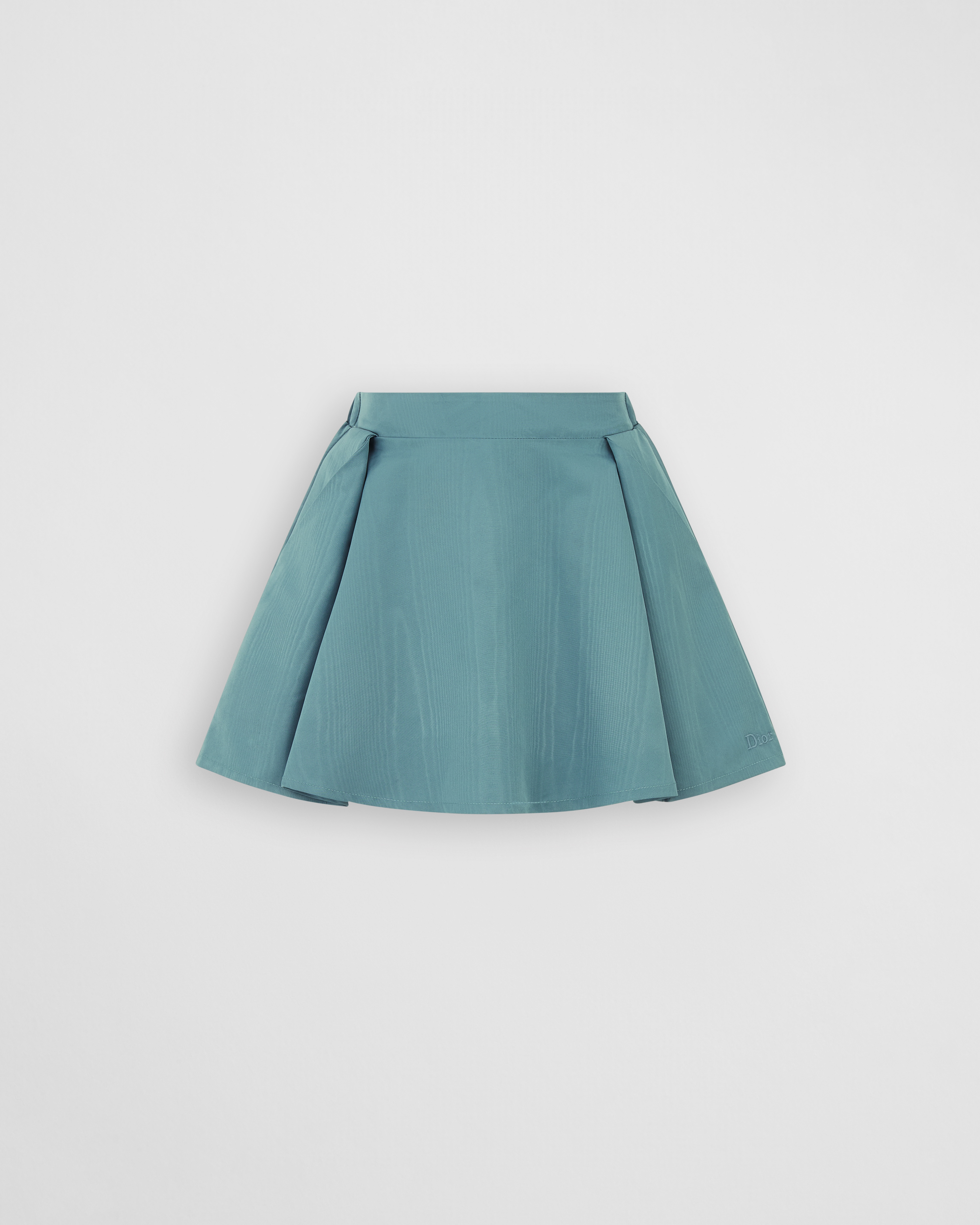 Gonna a trapezio per bambini Tessuto tecnico moiré blu petrolio E01