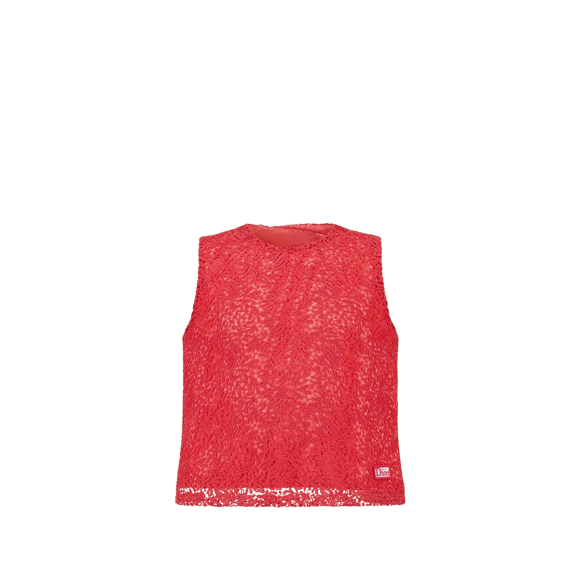 Kids' Sleeveless Top Fuchsia Pink Lily of the Valley Cotton Guipure E01