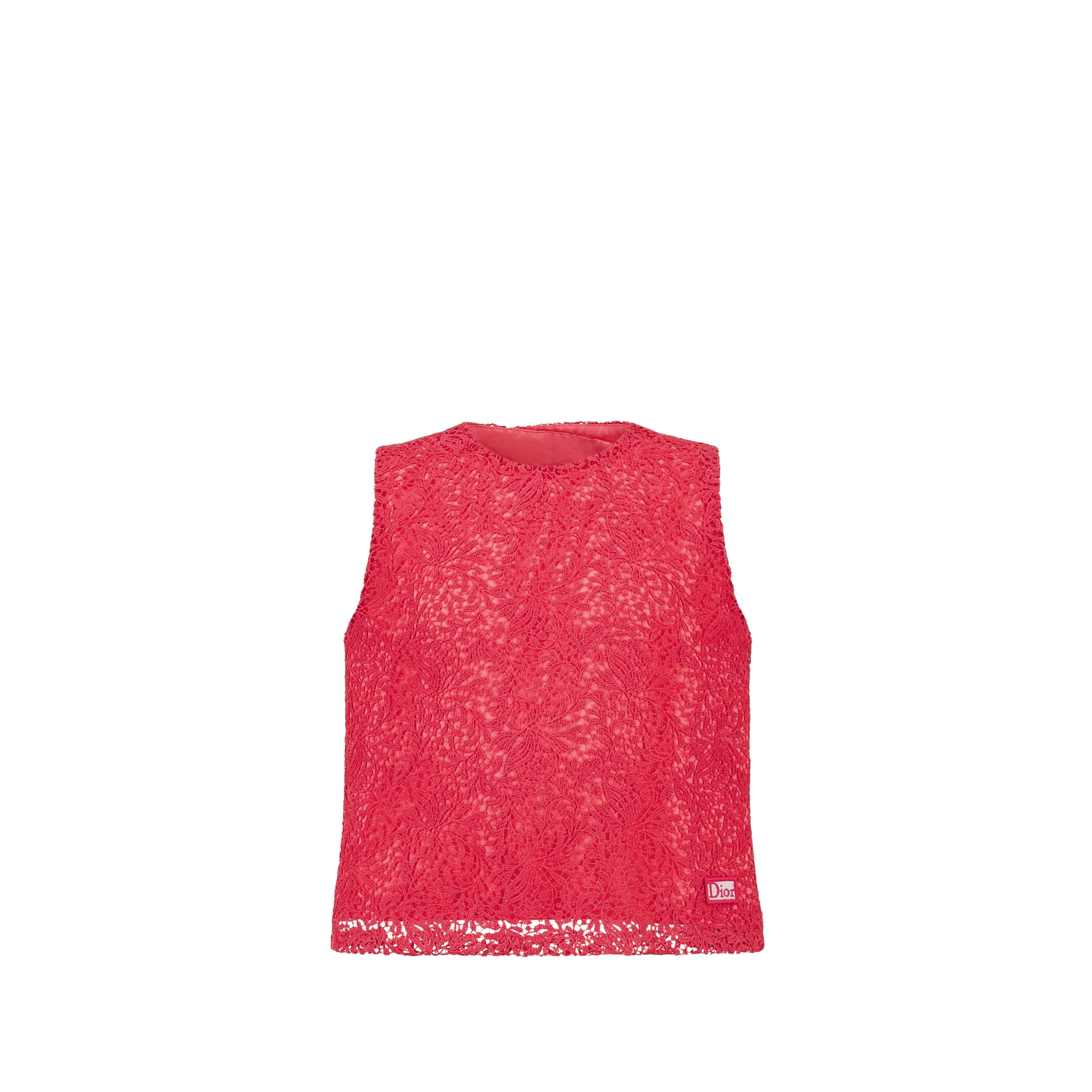 Kids' Sleeveless Top Fuchsia Pink Lily of the Valley Cotton Guipure E01