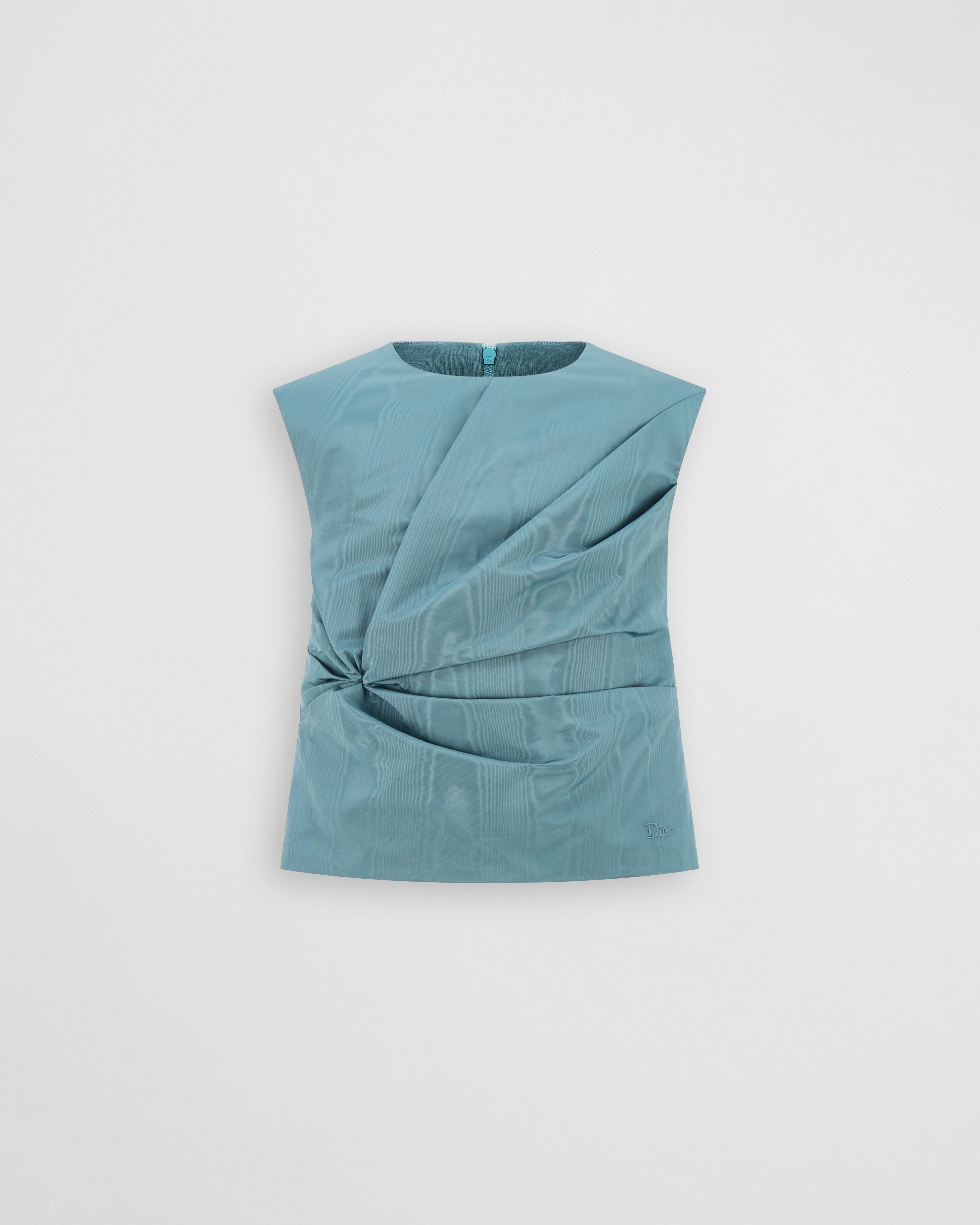 Top senza maniche per bambini Tessuto tecnico moiré blu petrolio E01