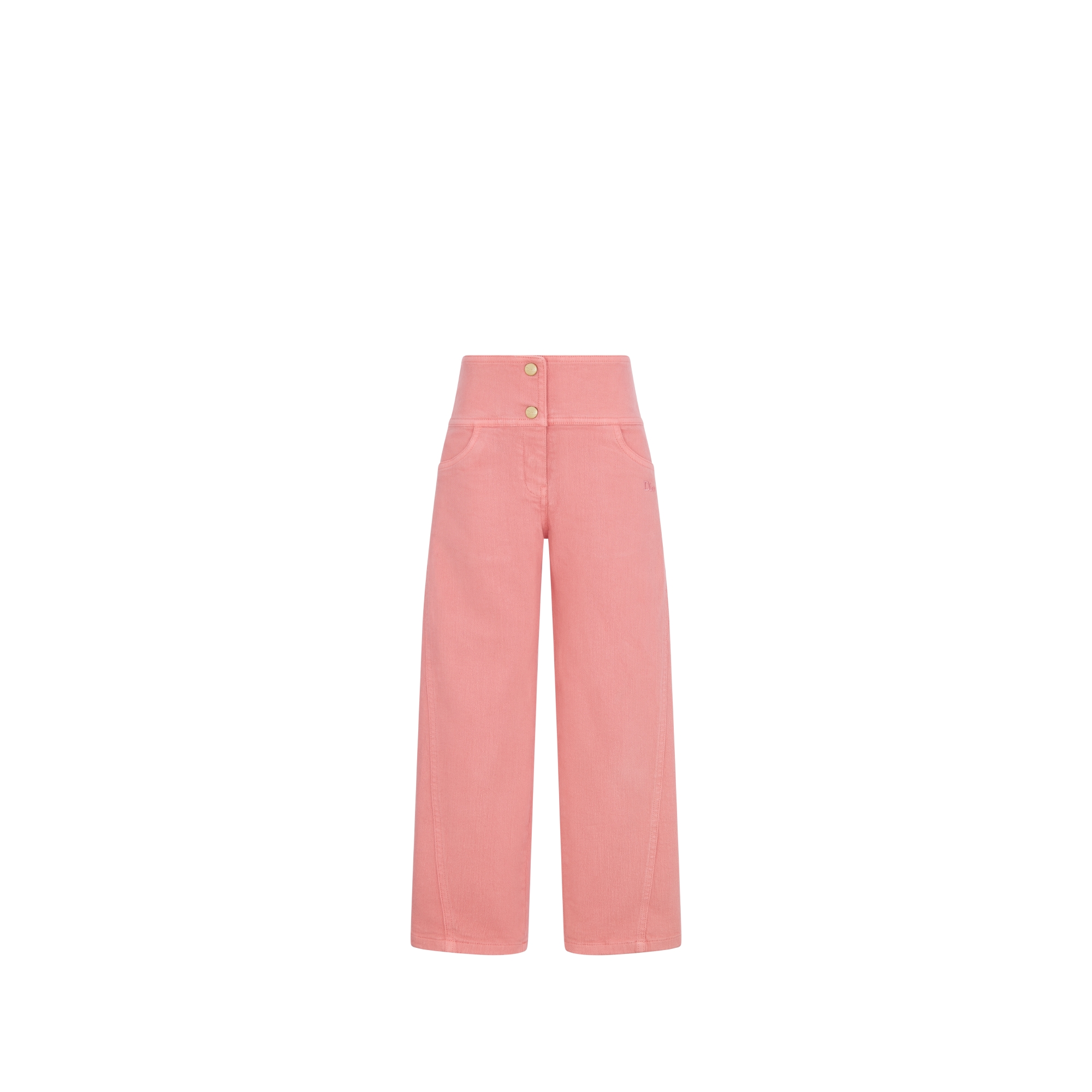 Kids' Wide-Leg Pants Pink Cotton Denim E01
