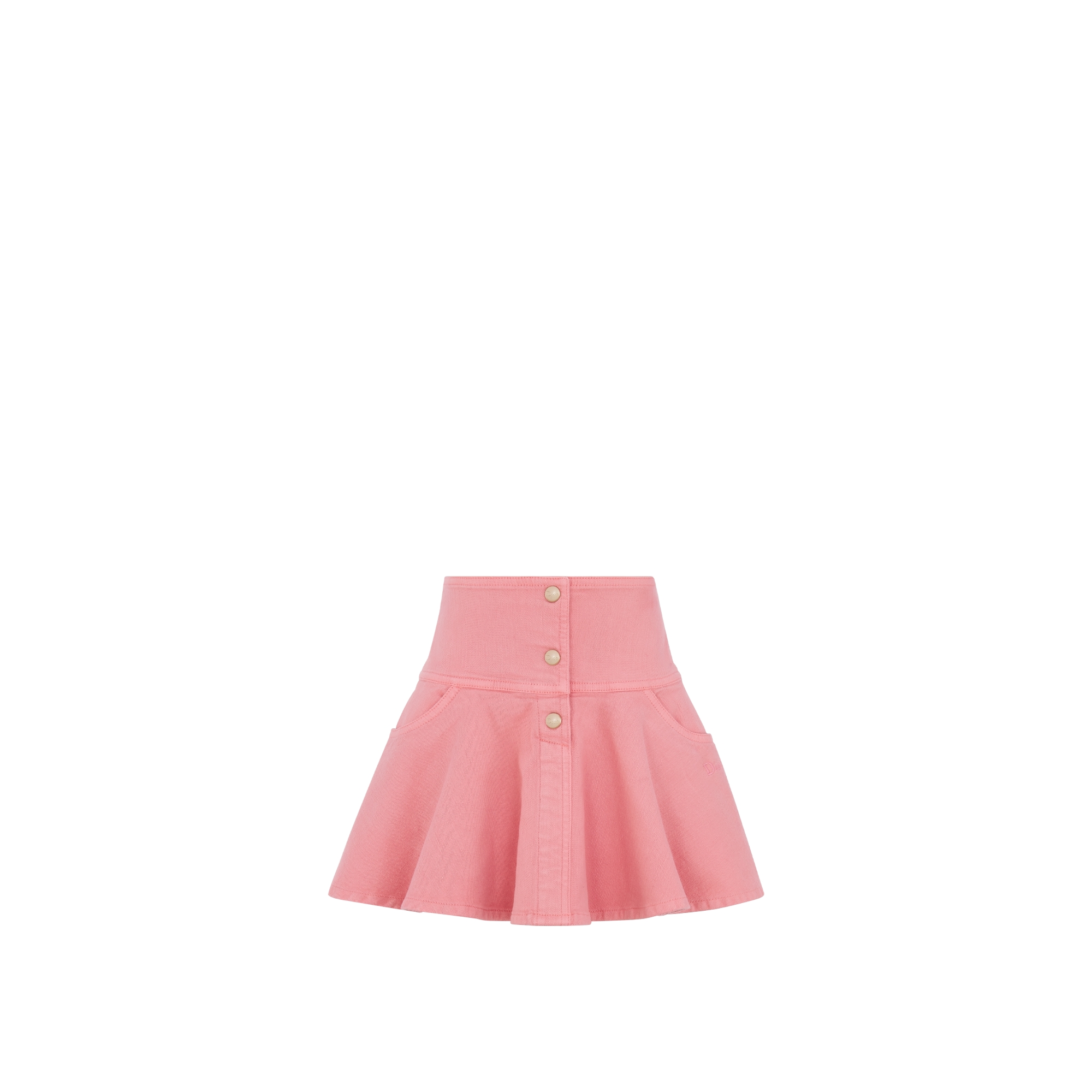 Kids' Flared Skirt Pink Cotton Denim E01
