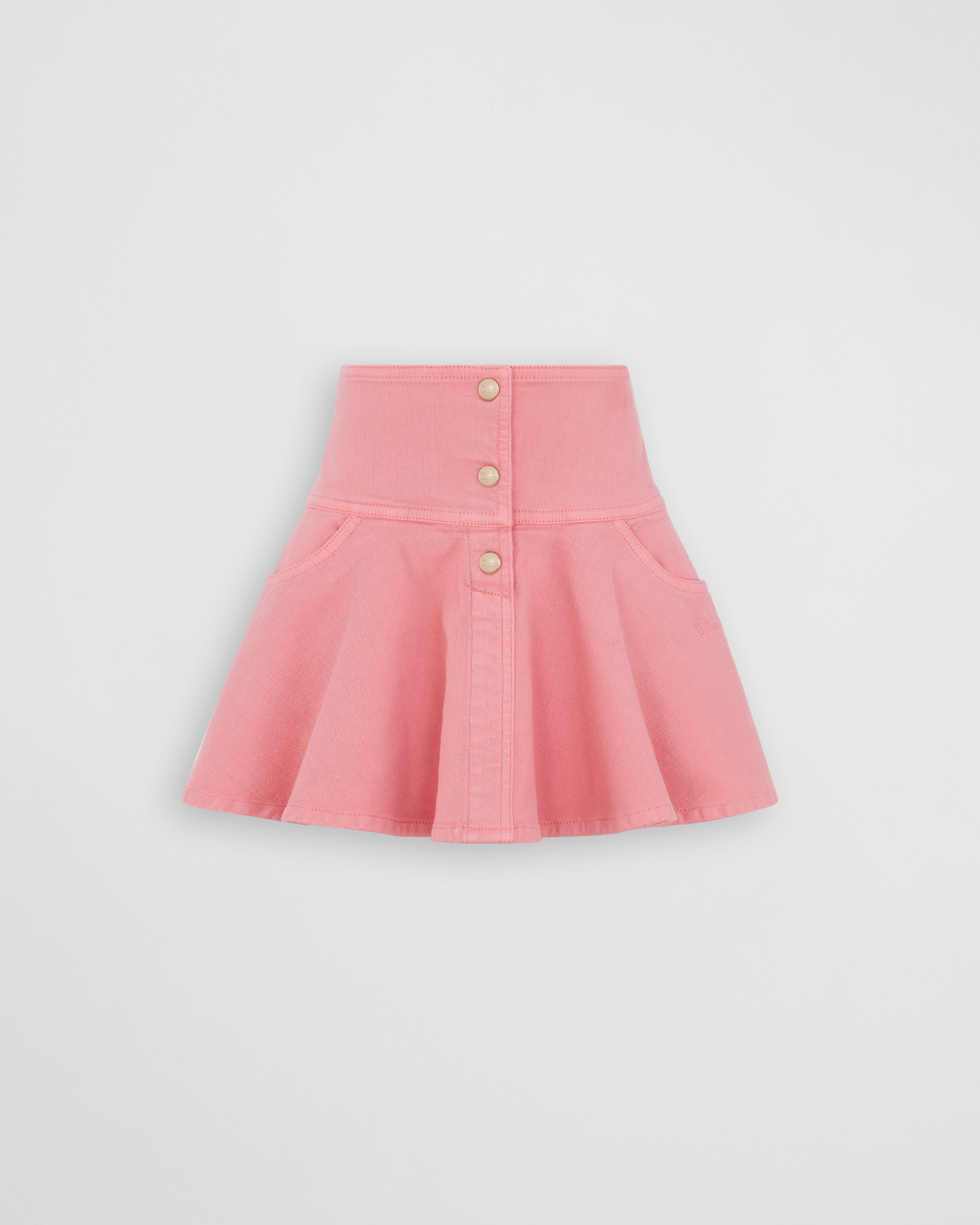童裝喇叭半截裙 粉紅色全棉牛仔布 E01