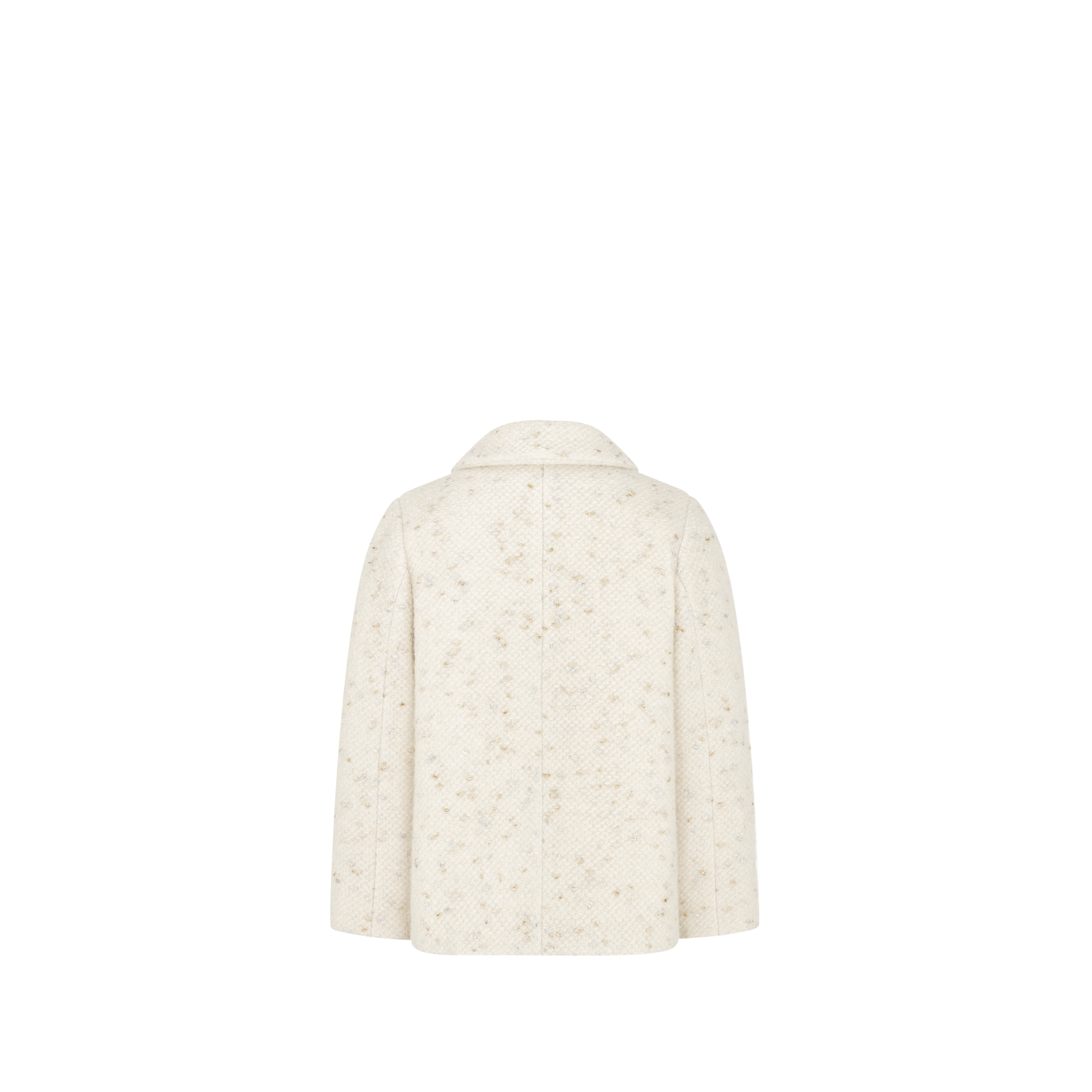 Kids' Coat Ivory, Gold-Tone and Silver-Tone Wool-Alpaca Blend E08