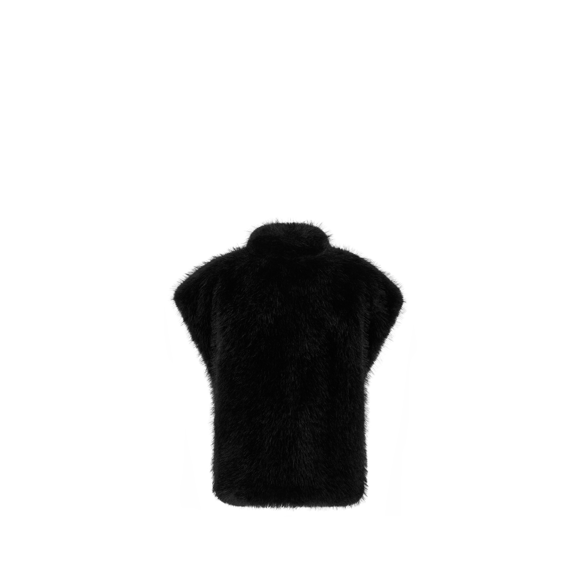 Kids' Vest Black Faux Fur E08