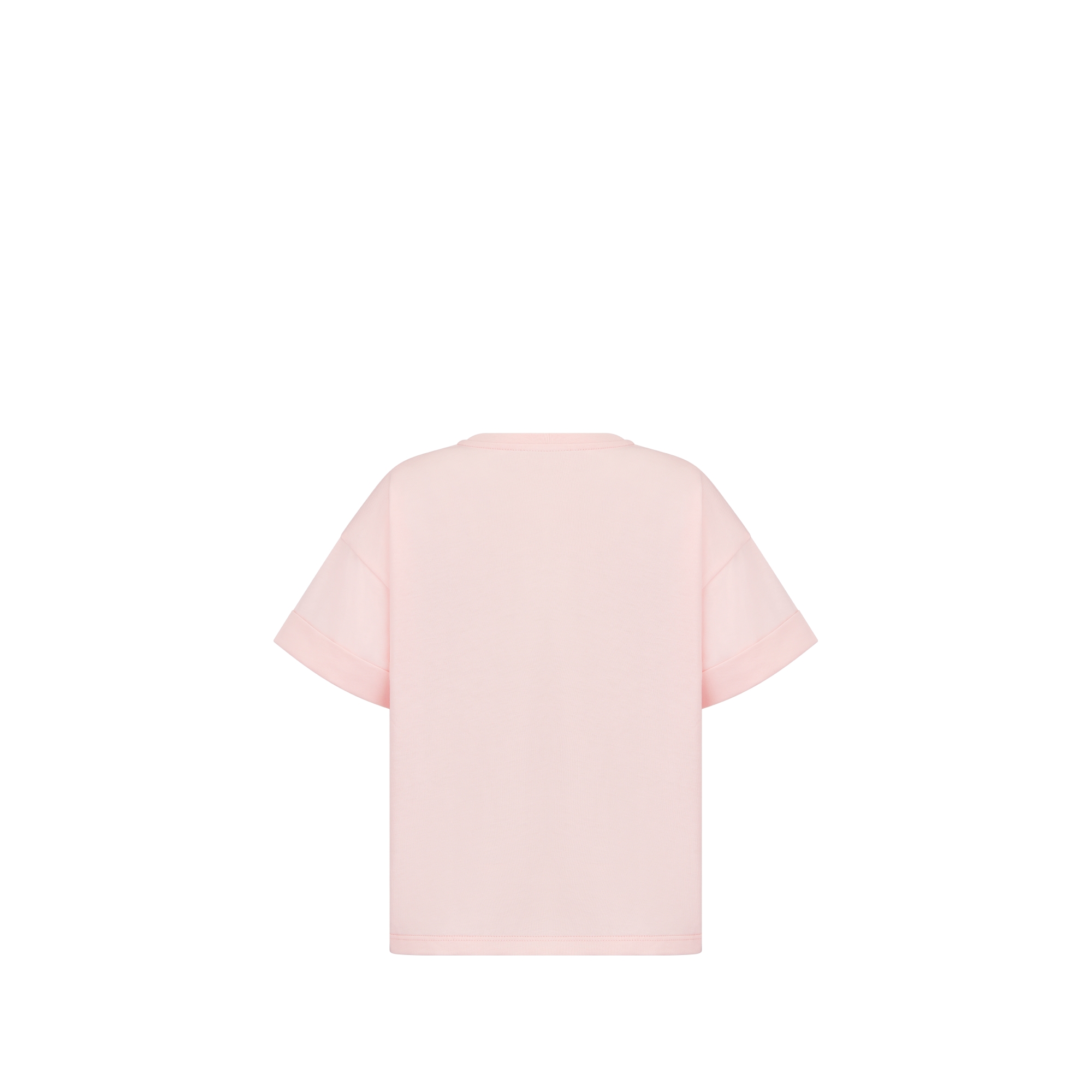 童裝 T 恤 淡粉紅色純棉平紋布 E08