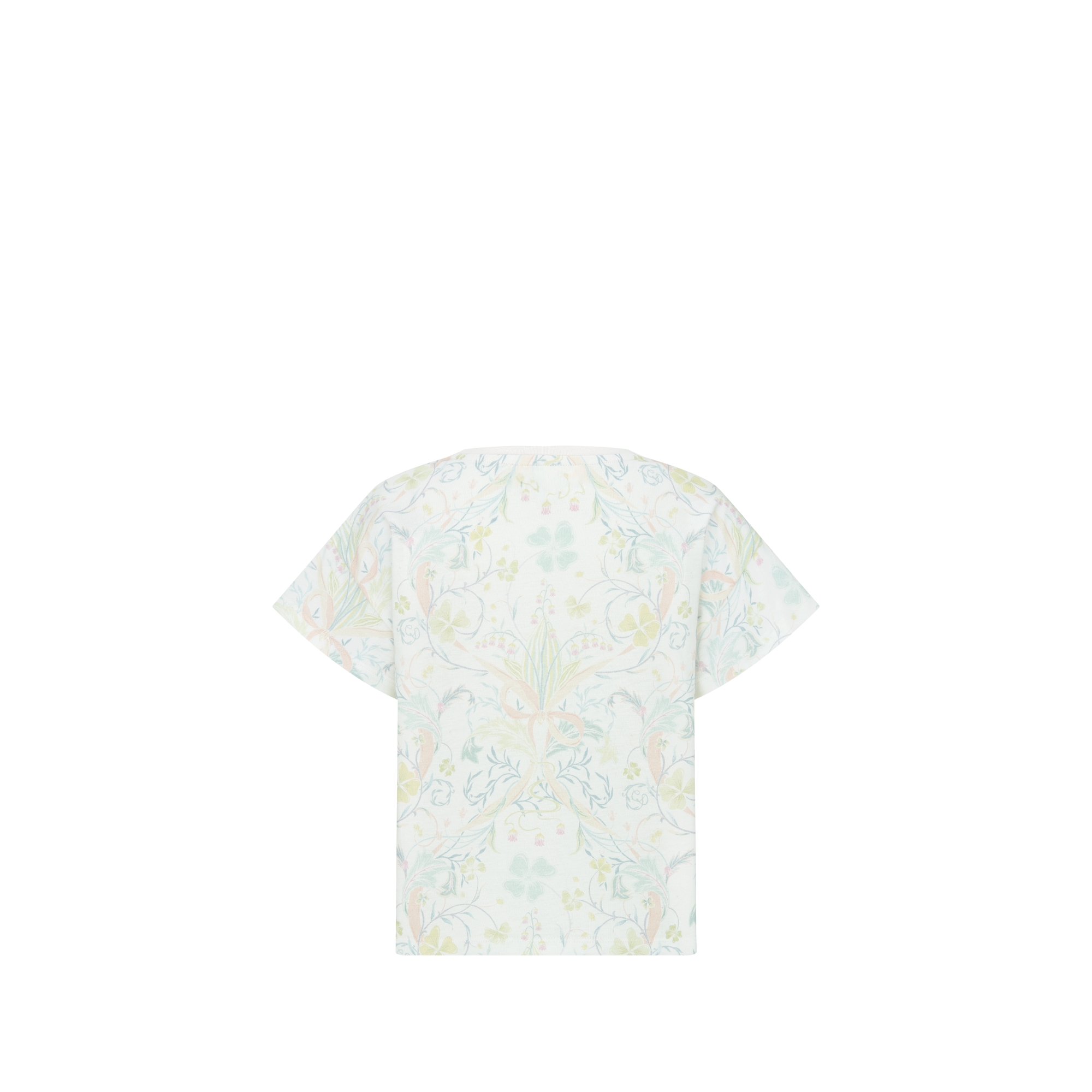 T-shirt enfant Jersey de coton ivoire à motif floral saisonnier pastel E08