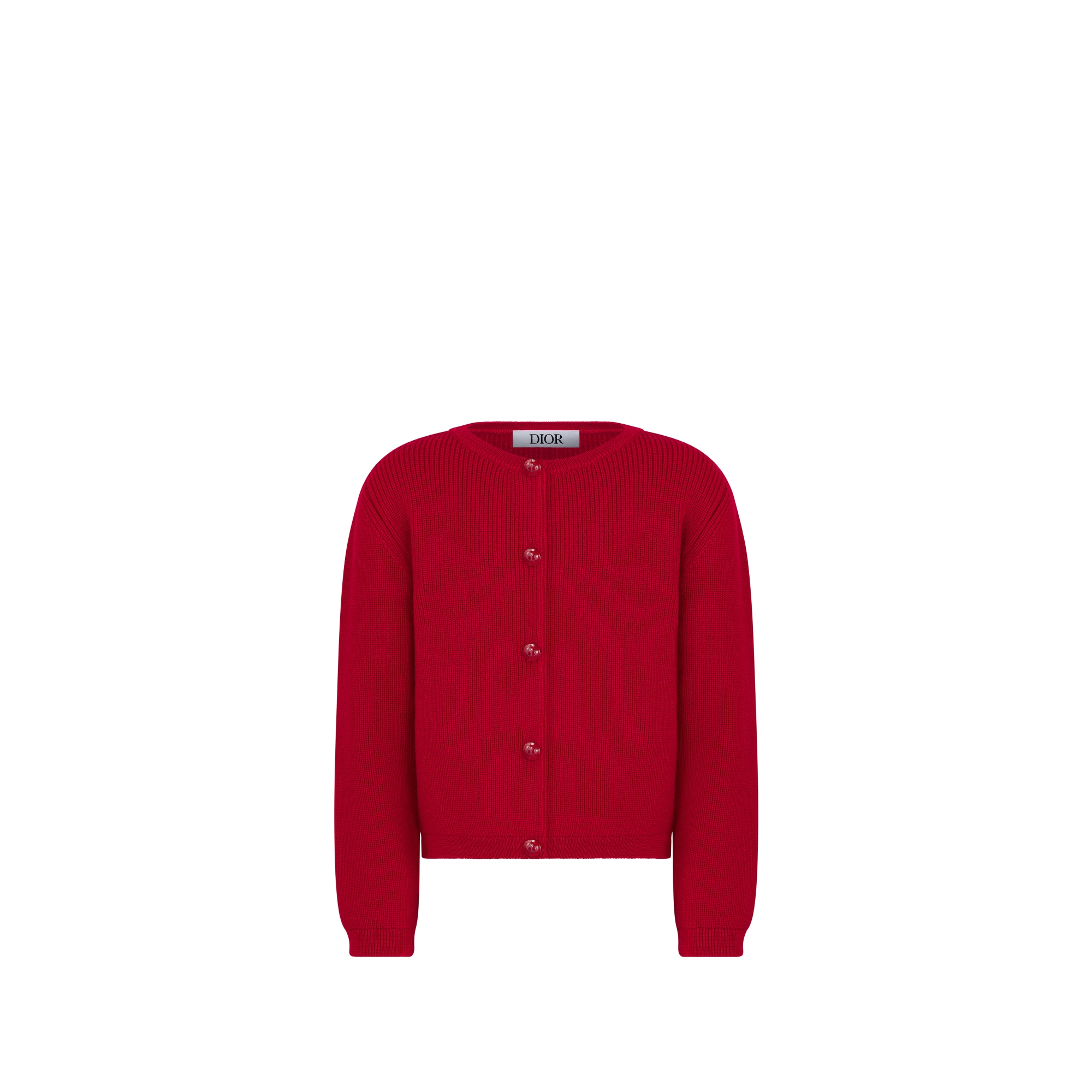 Kids' Cardigan Red Wool Knit E01