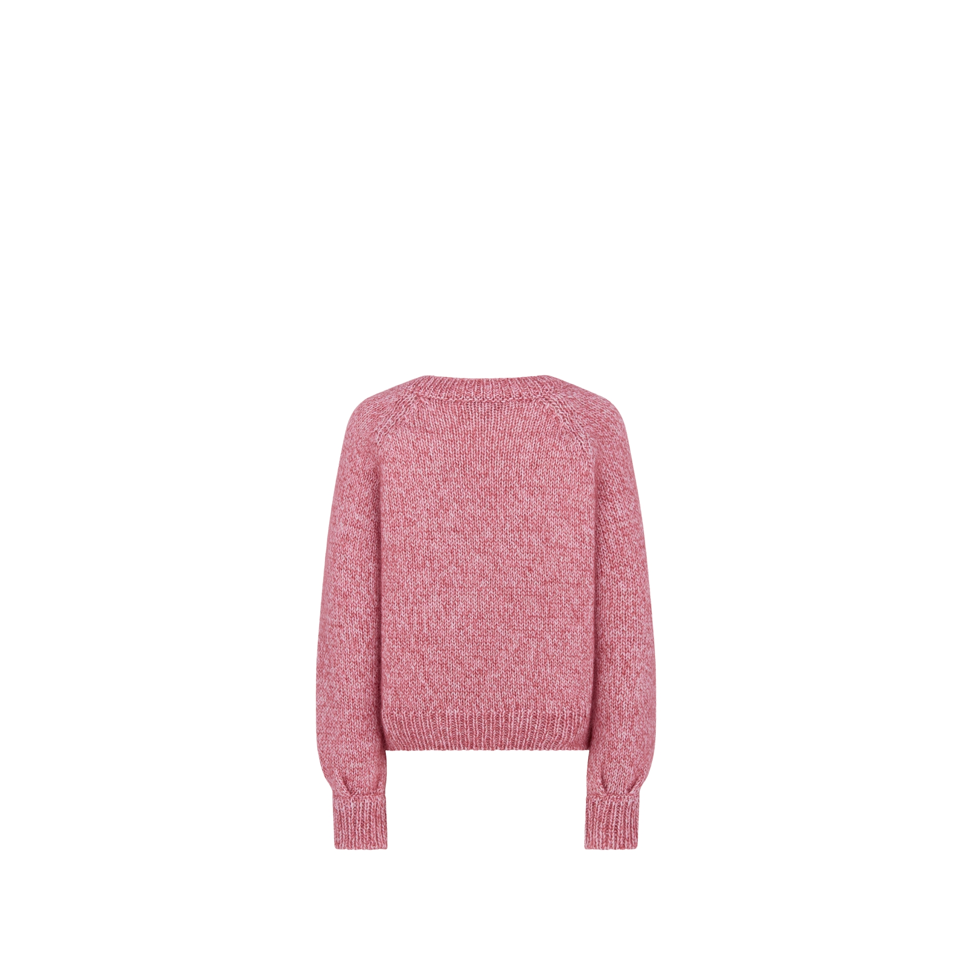 Pullover für Kinder Moulinéstrick aus Wolle, Mohair und Seide in Altrosa und Hellgoldfarbe E08