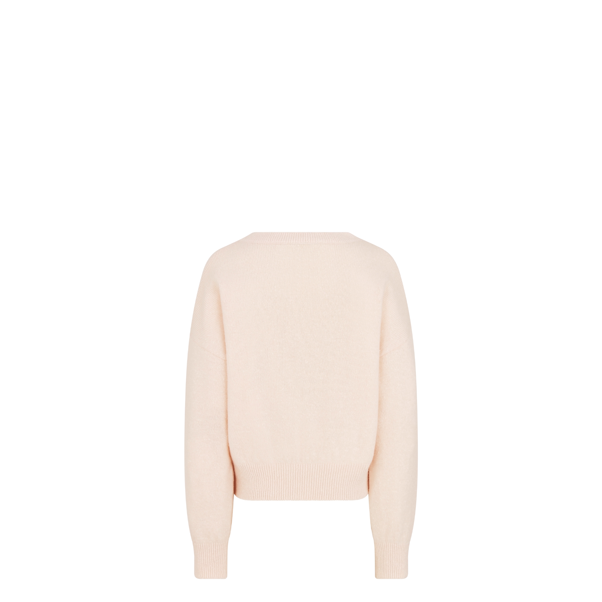 Kids' Sweater Pale Pink and Ivory Wool-Silk Mouliné Knit E08