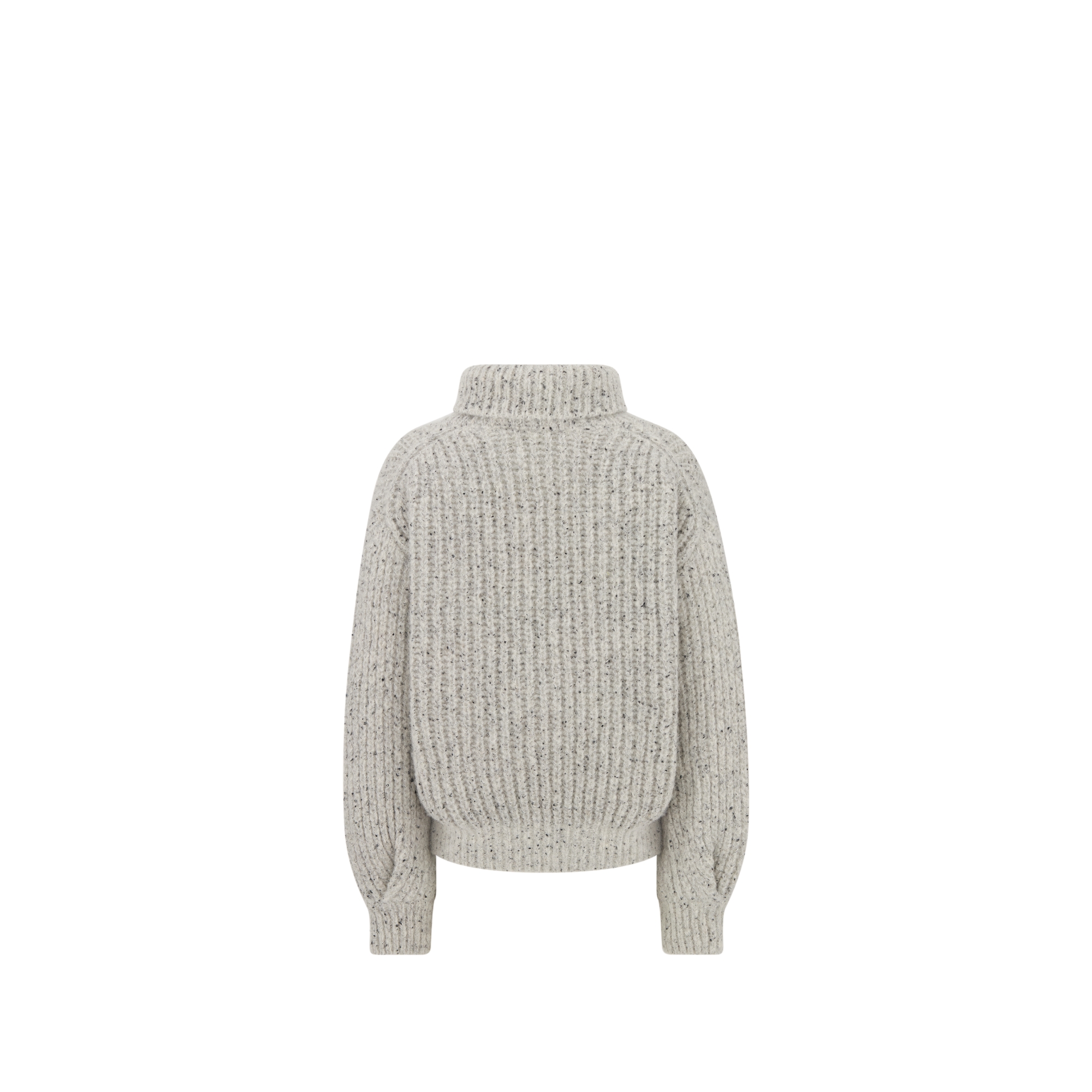 Kids' Sweater Gray and Black Alpaca-Wool Mouliné Knit E08