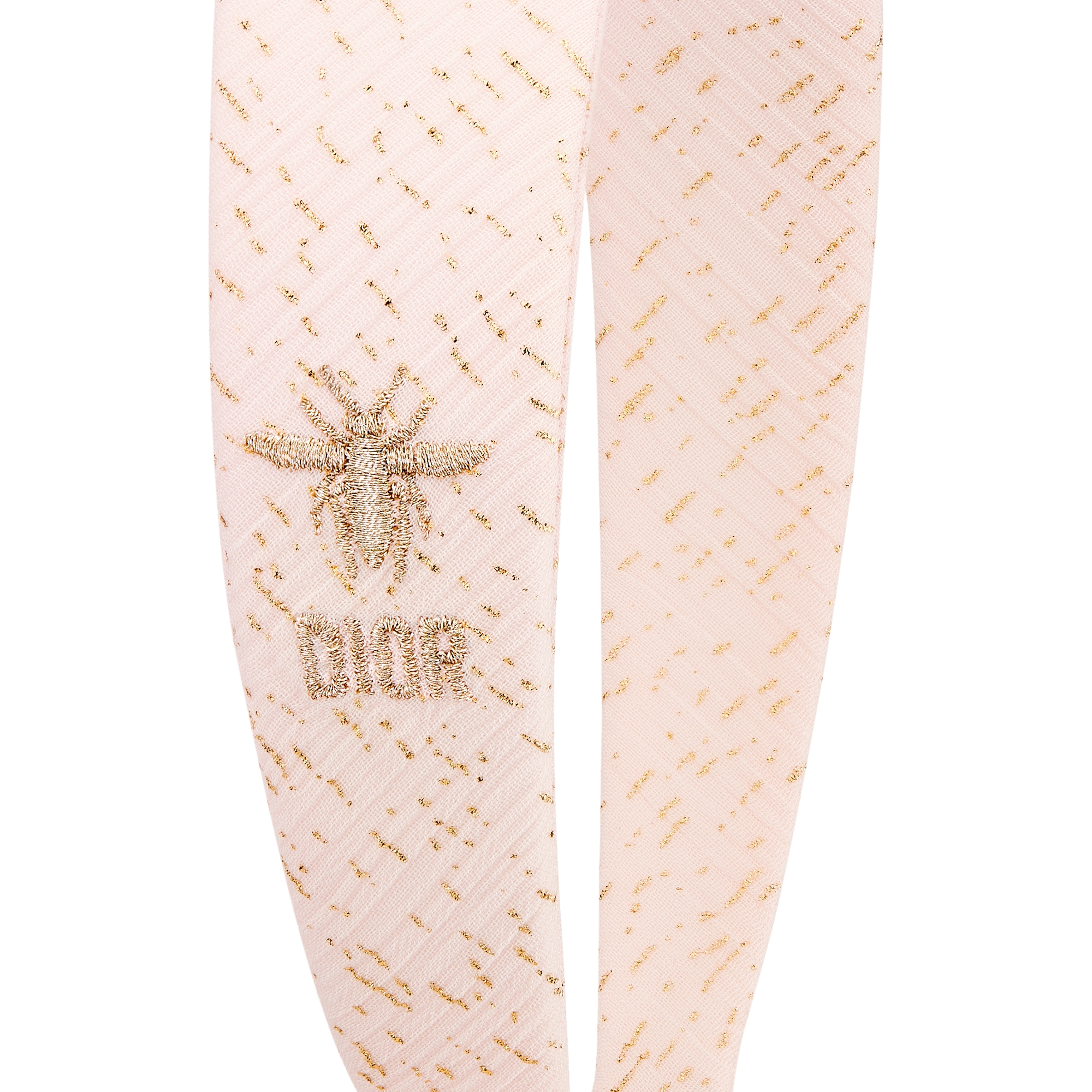 Haarband voor kinderen Vaalroze crêpe met goudkleurige pailletten E09