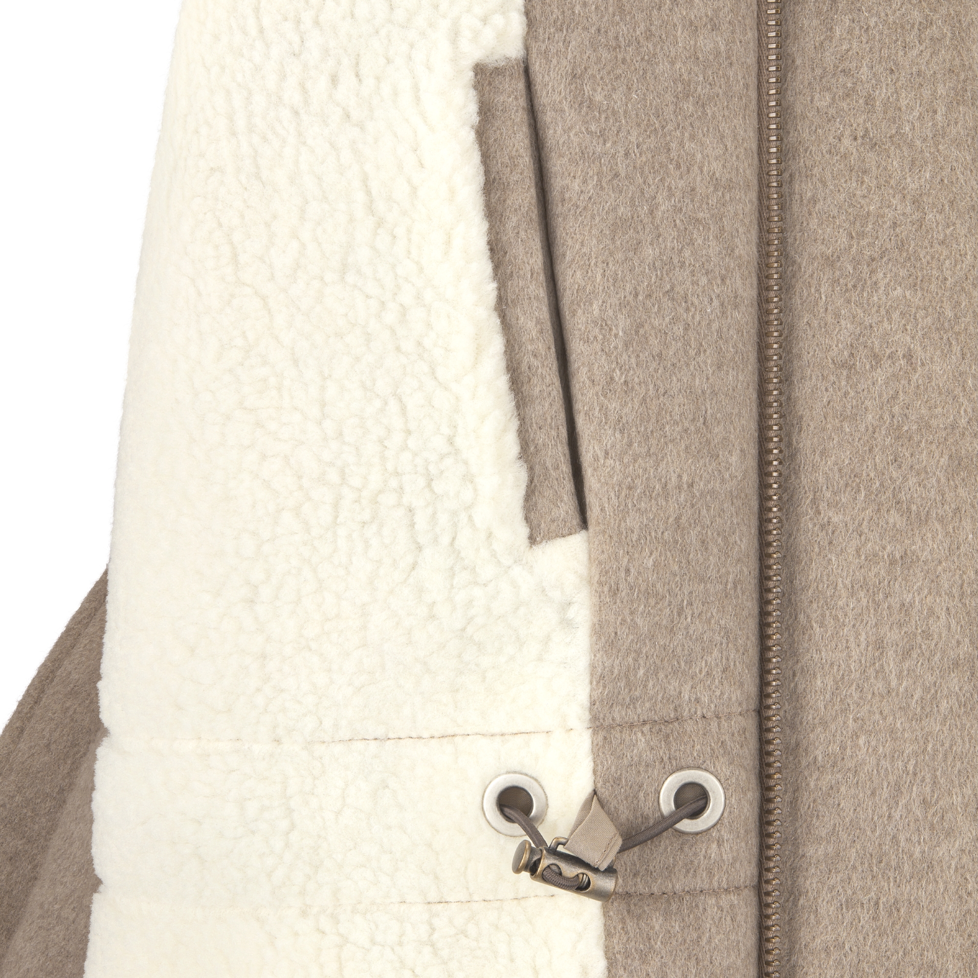 Manteau à capuche enfant Drap de cachemire beige E09