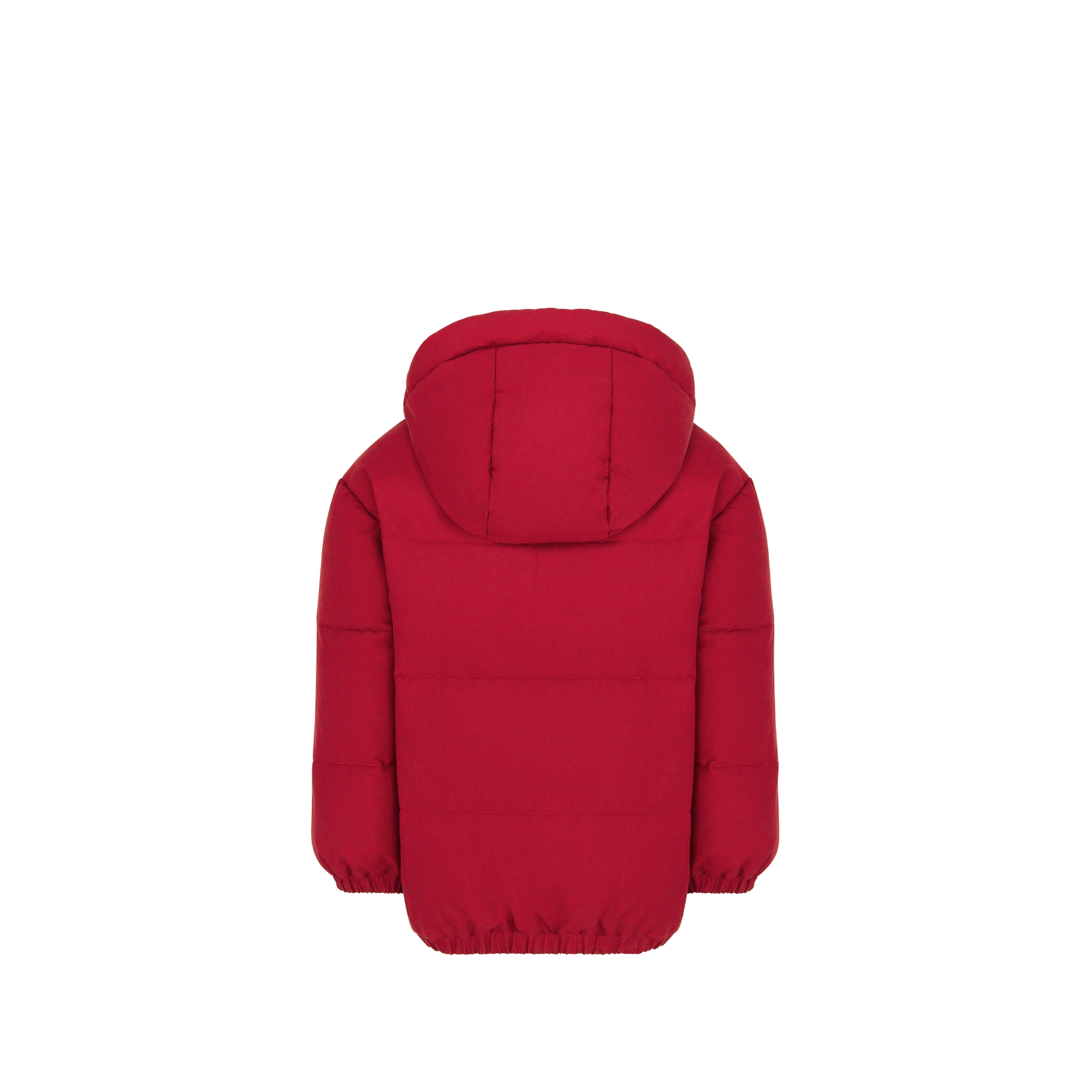 Kids' Hooded Down Jacket Red Water-Repellent Textured Cotton E08