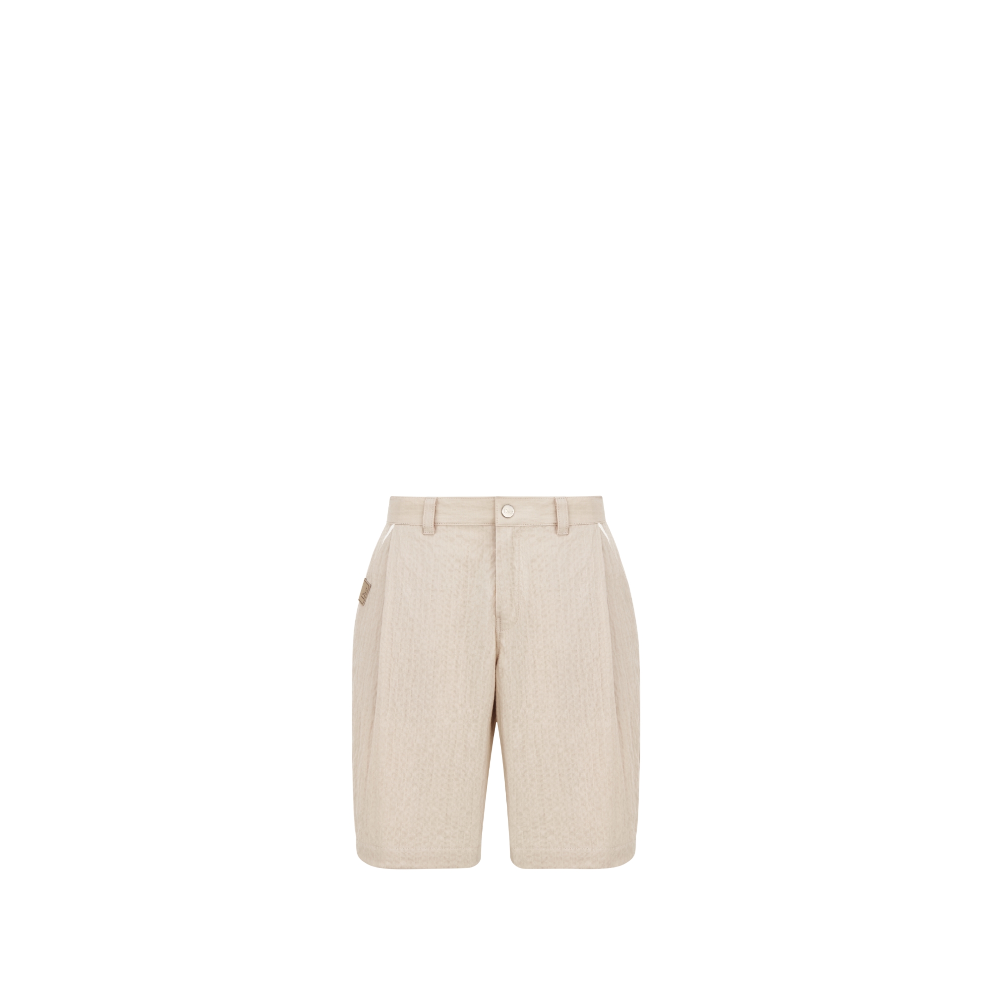 Kids' Bermuda Shorts Beige Cotton Seersucker E01