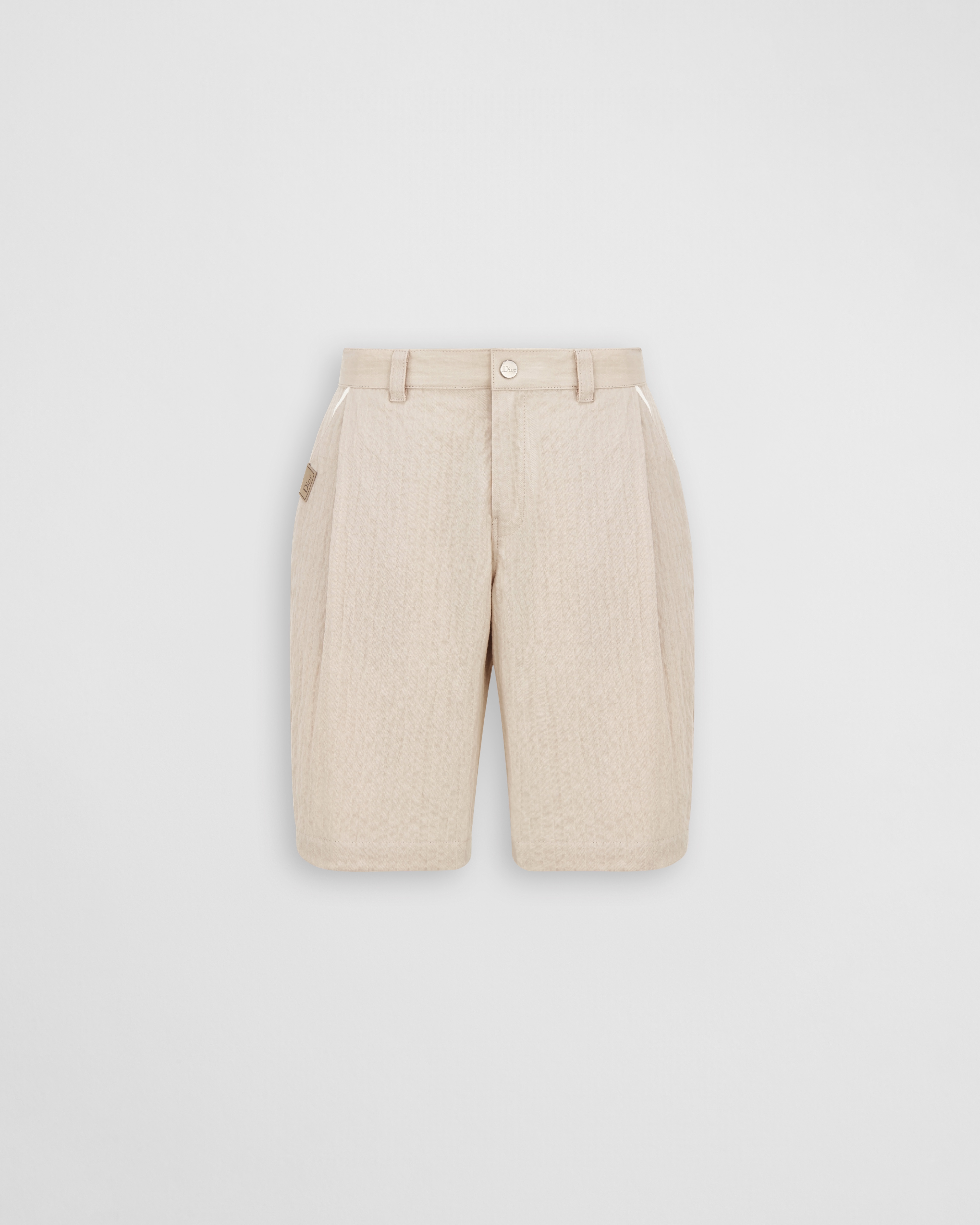 Bermuda enfant Seersucker de coton beige E01