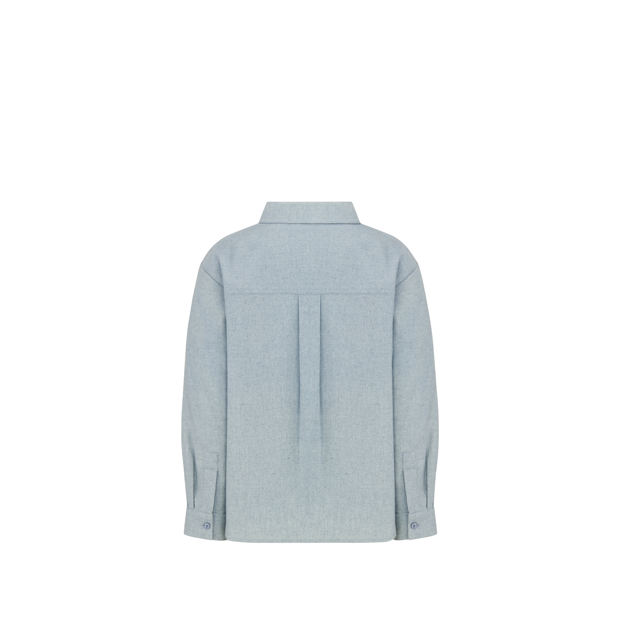 童裝恤衫 混色紗淺藍色棉質法蘭絨 E08