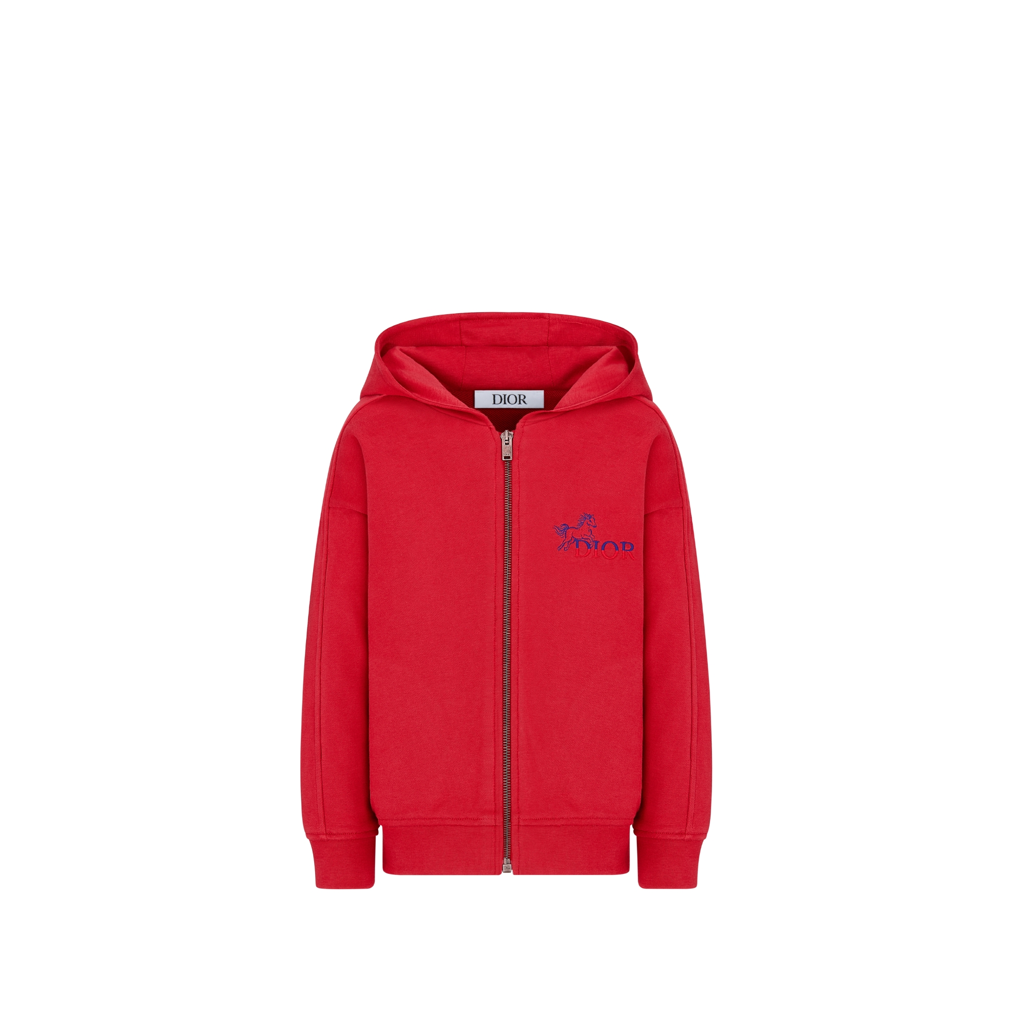 Kids' Zipped Hooded Sweatshirt Red Cotton Fleece E01