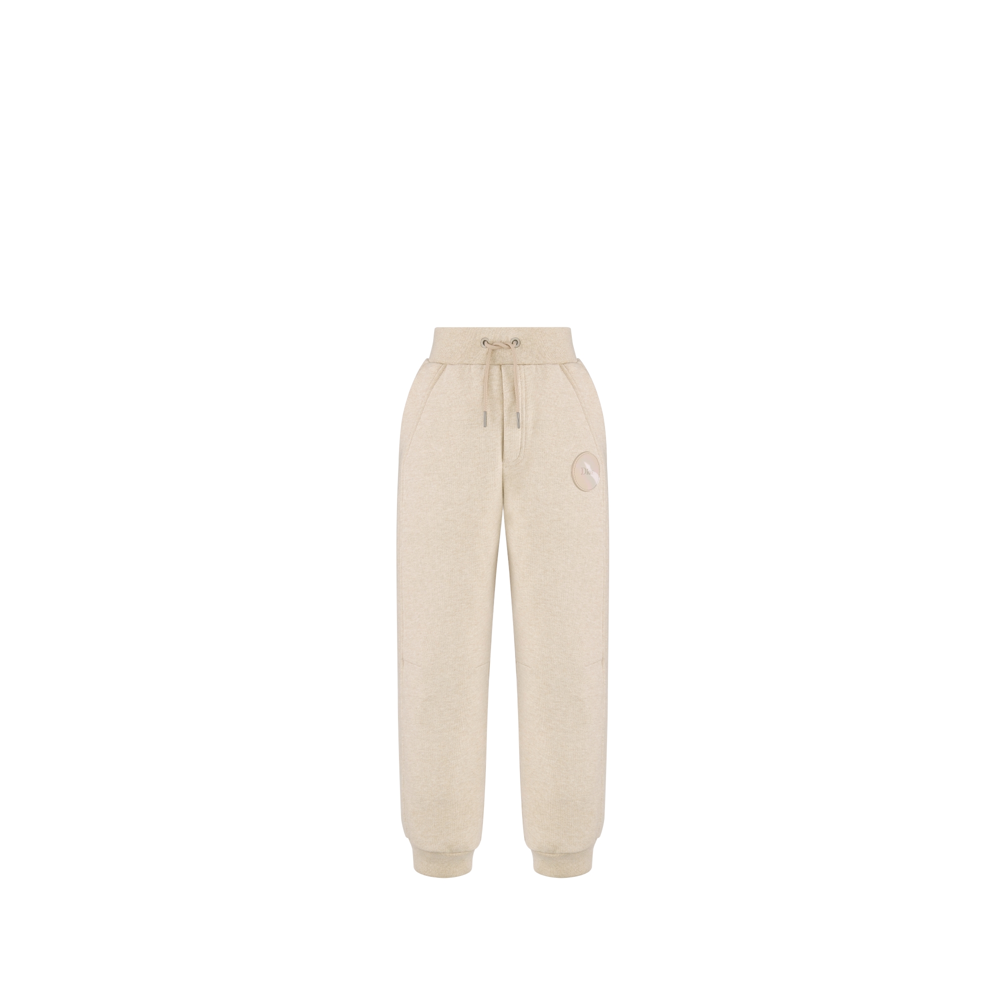 Kids' Track Pants Beige Cotton Fleece E01