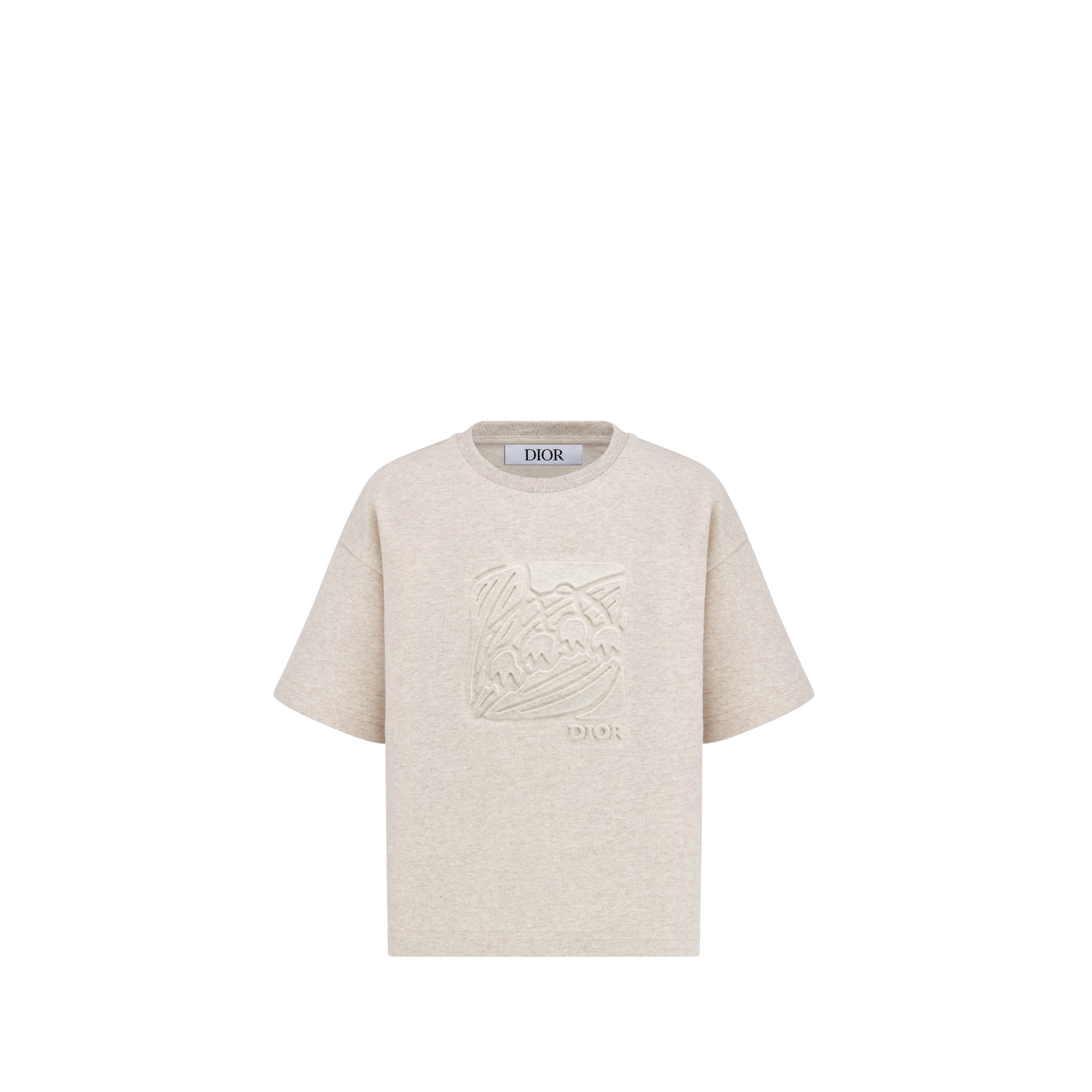 童裝 T 恤 米色純棉平紋布 E01