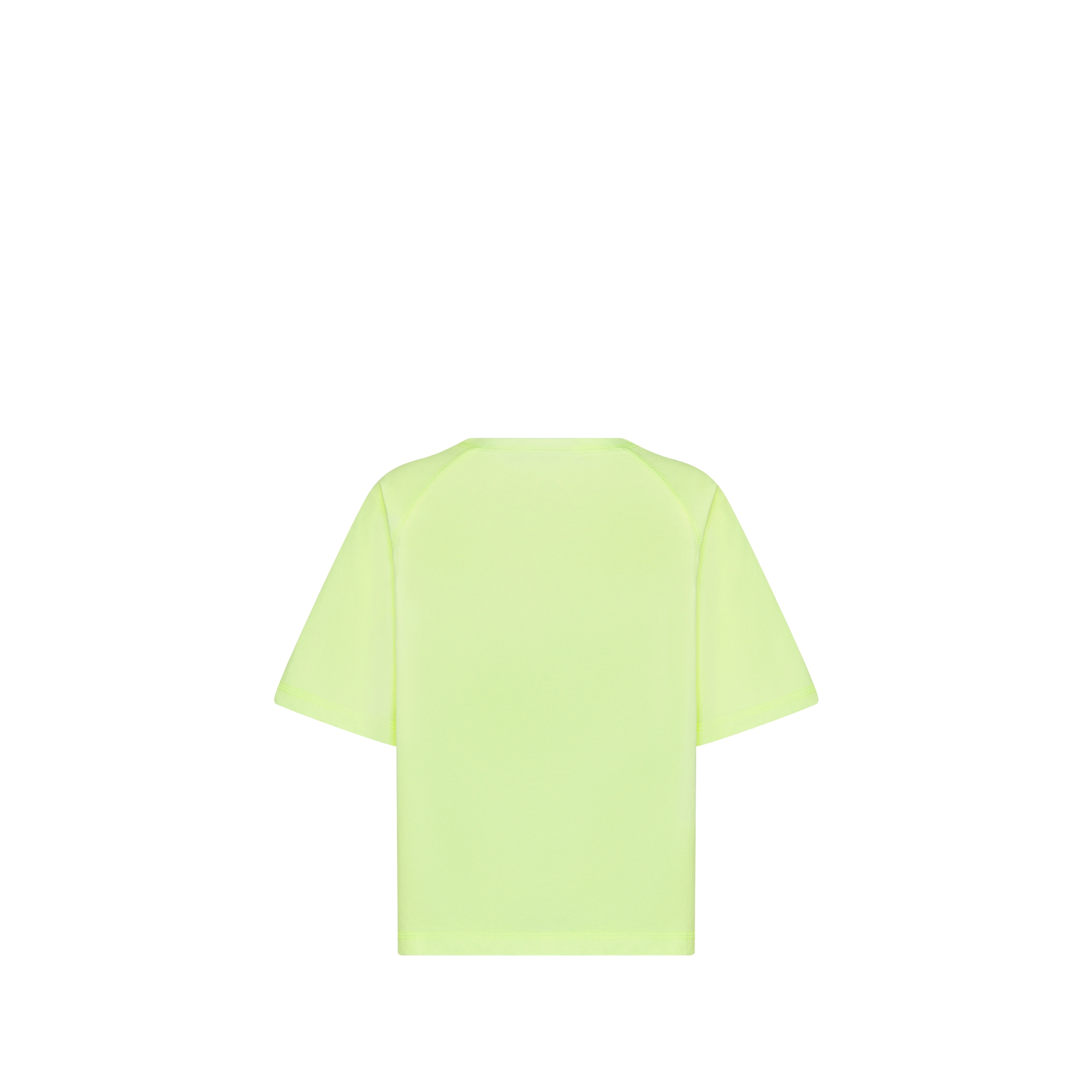 童裝 T 恤 螢光綠色純棉平紋布 E08
