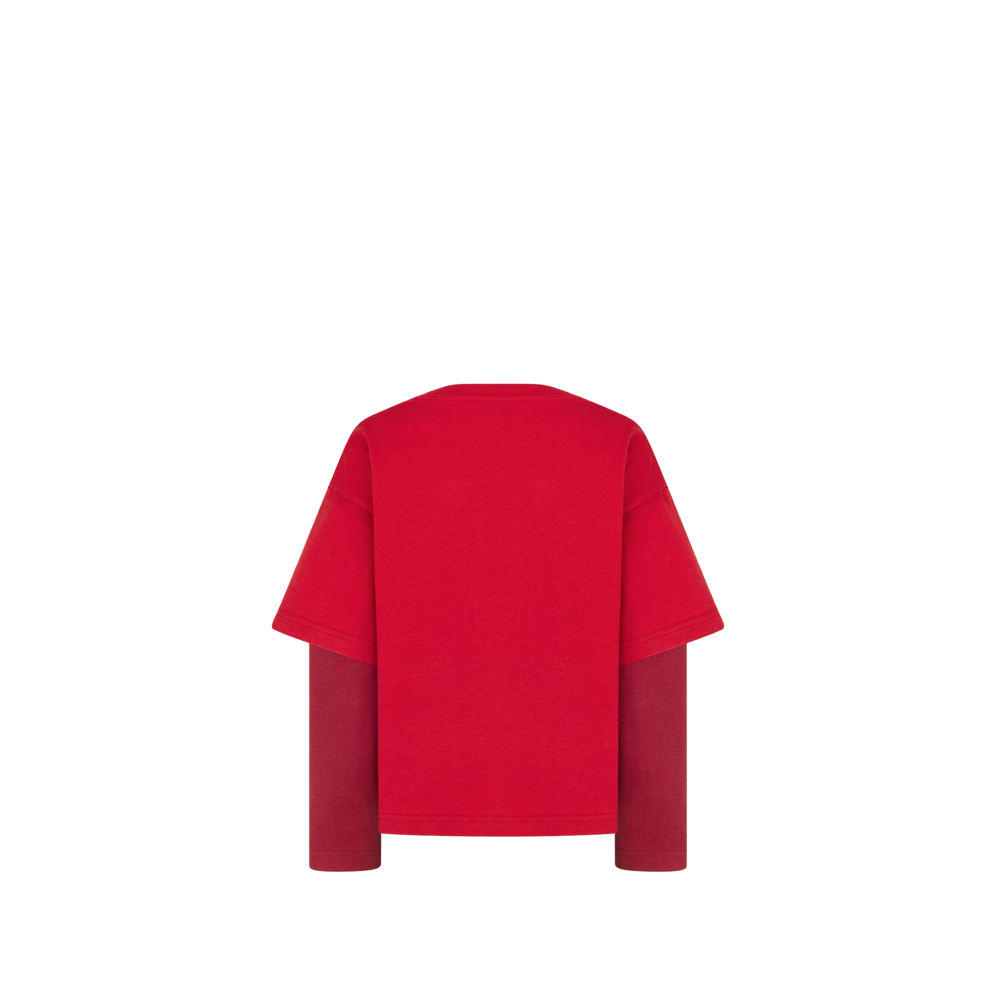 Kids' Long-Sleeved T-Shirt Red and Deep Red Cotton Jersey E08