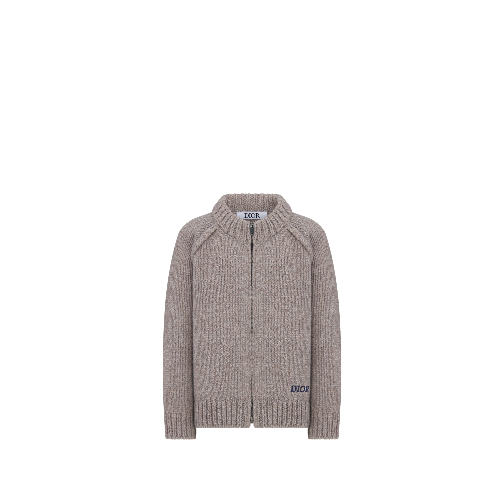 Kids' Jacket Warm Taupe Wool-Cashmere Knit E01