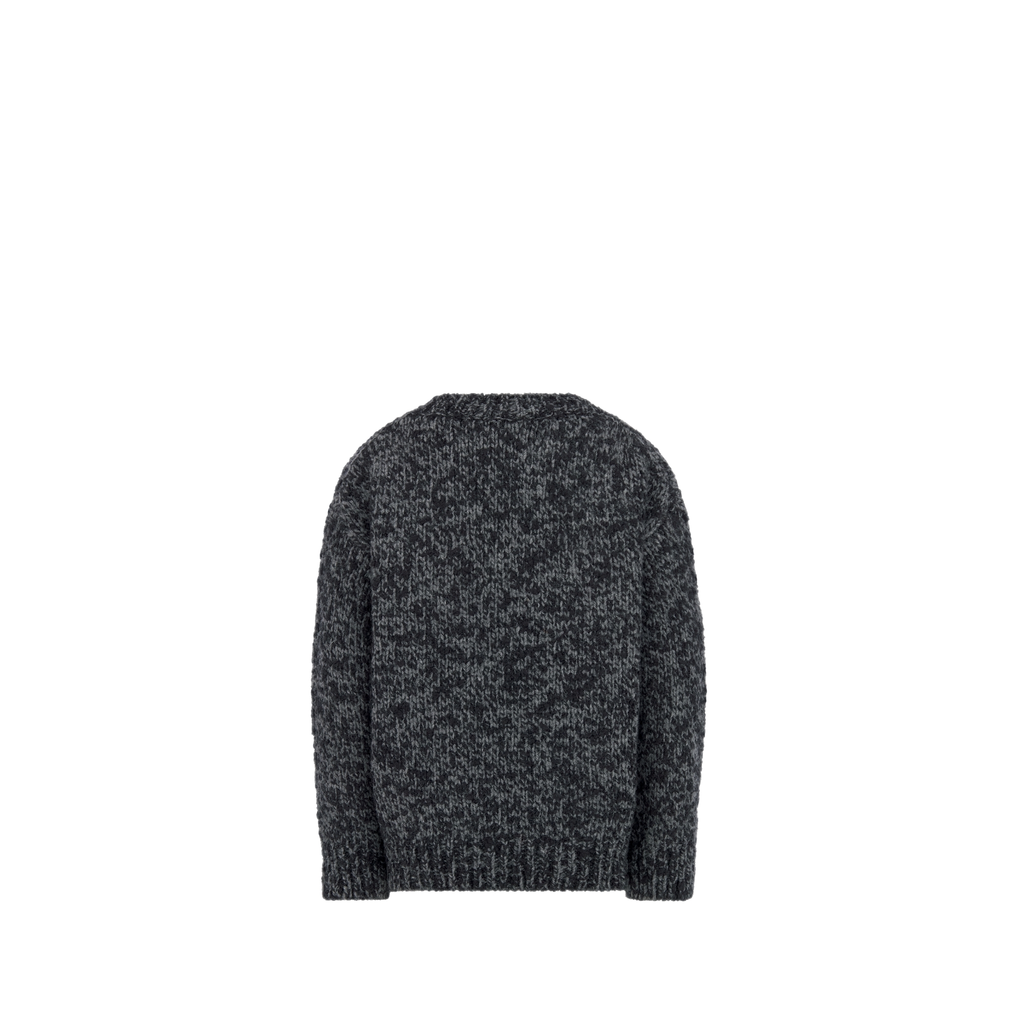 Pull enfant Maille moulinée de laine grise et noire E08