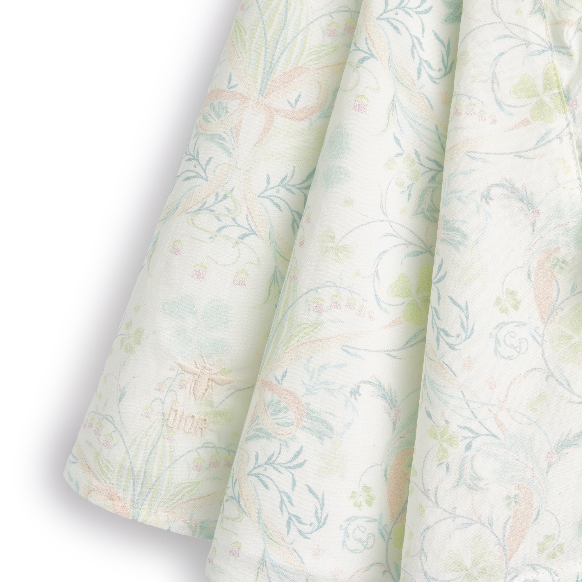 Abito svasato per neonati Popeline di cotone color avorio con motivo pastello della stagione E09