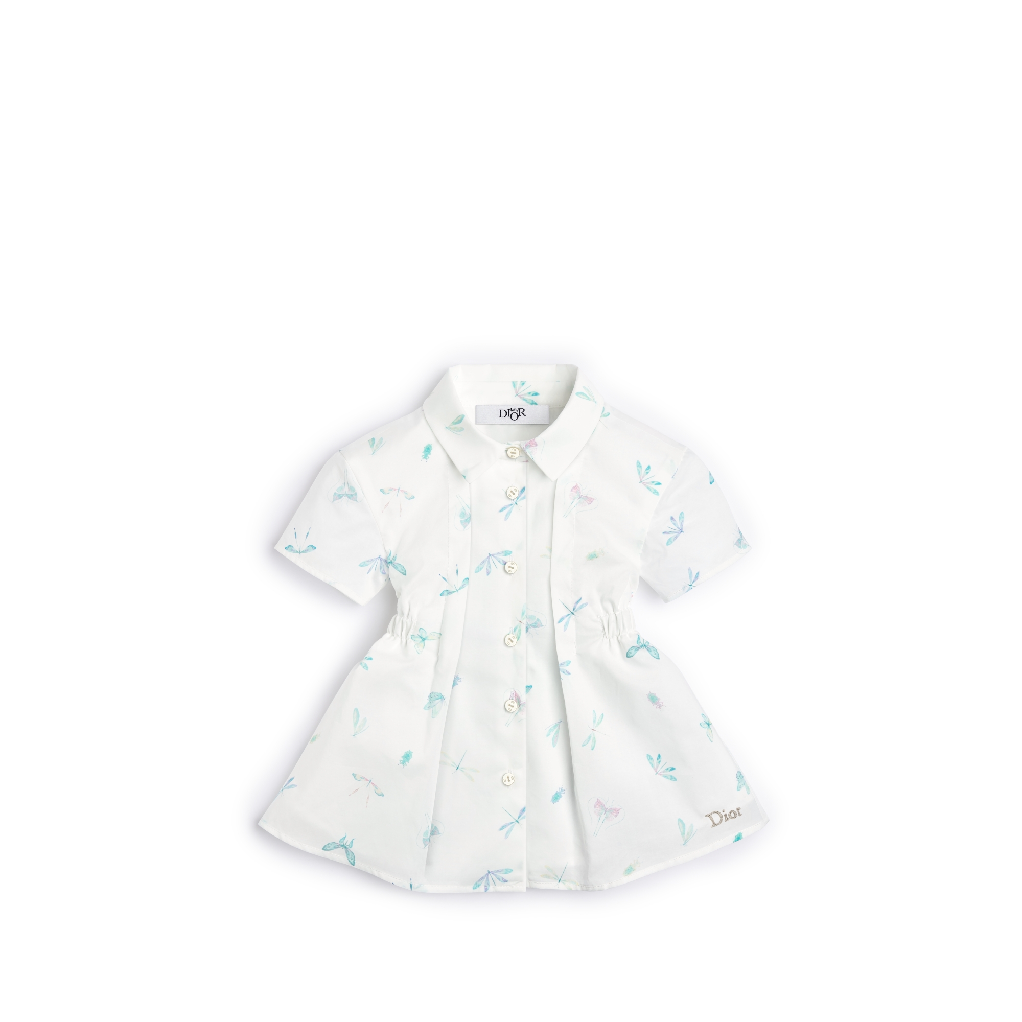Baby Shirtdress Ivory Cotton Poplin with Pastel Seasonal Motif | DIOR