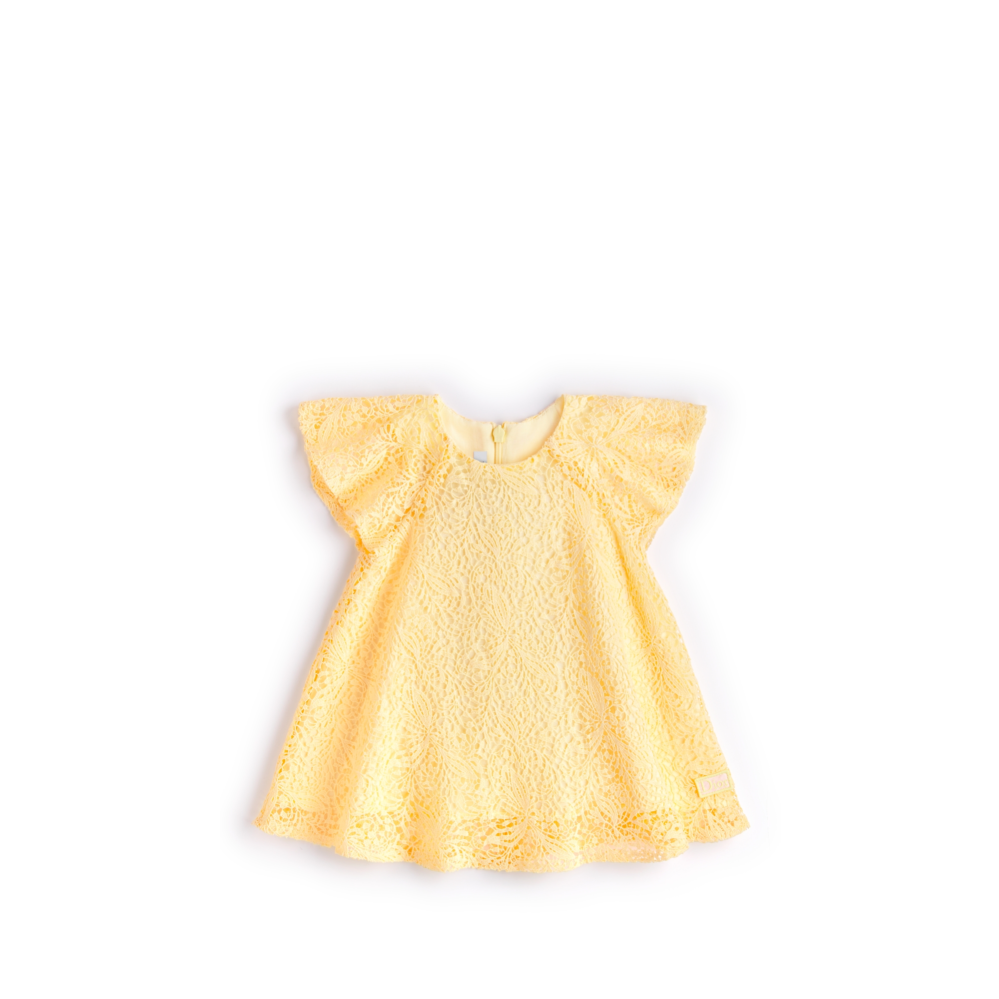 Baby Flared Dress Yellow Lily of the Valley Cotton Guipure E01