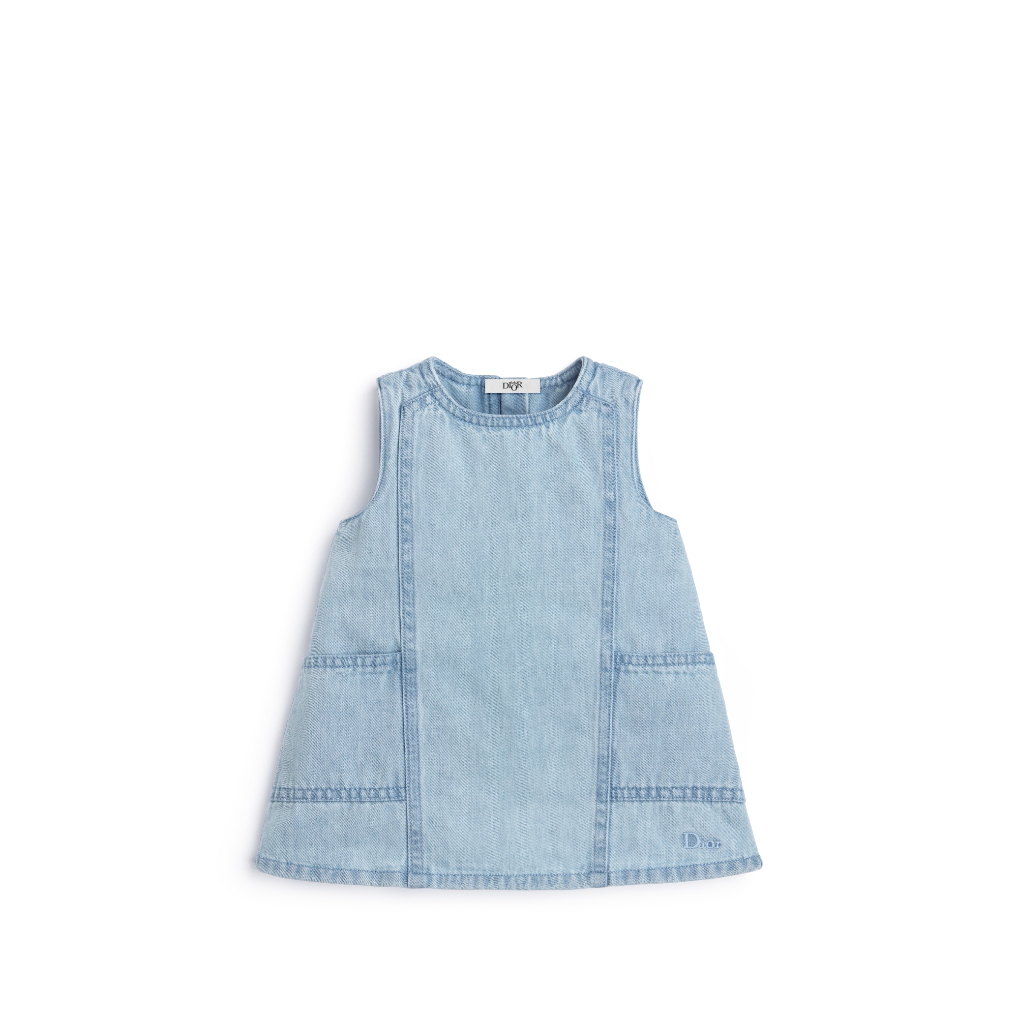 Baby A-Line Dress Light Blue Cotton Denim E01