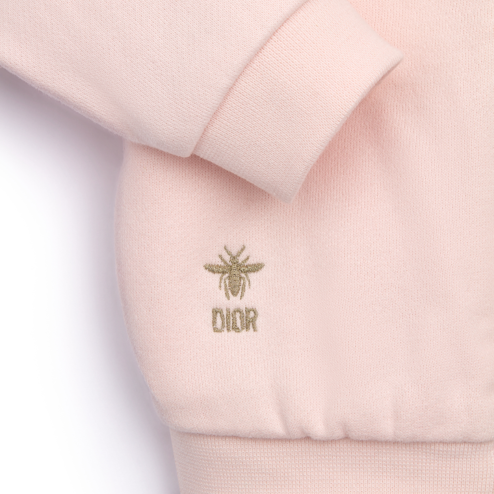 Sweatshirt zippé bébé Molleton de coton rose pâle E09