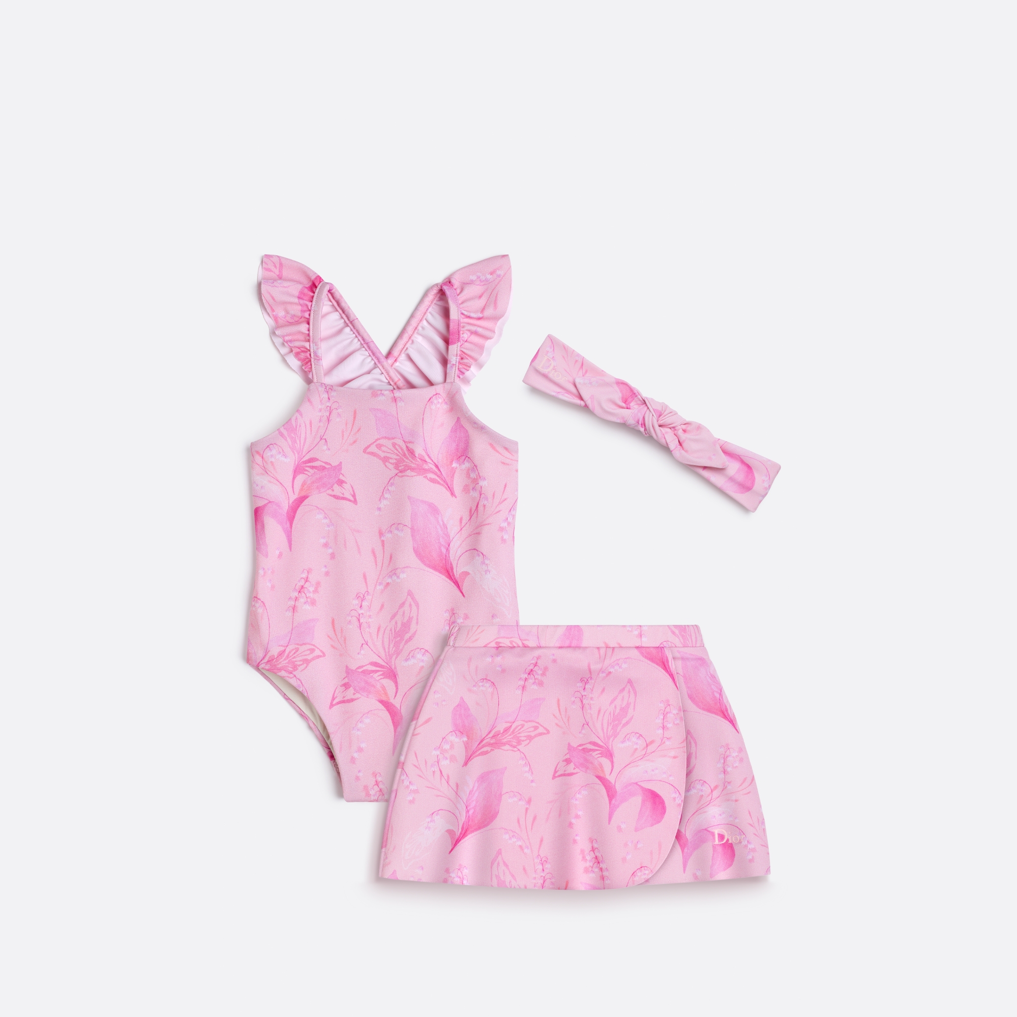 My First Swimsuit Set Pink Lily of the Valley Technical Fabric E01