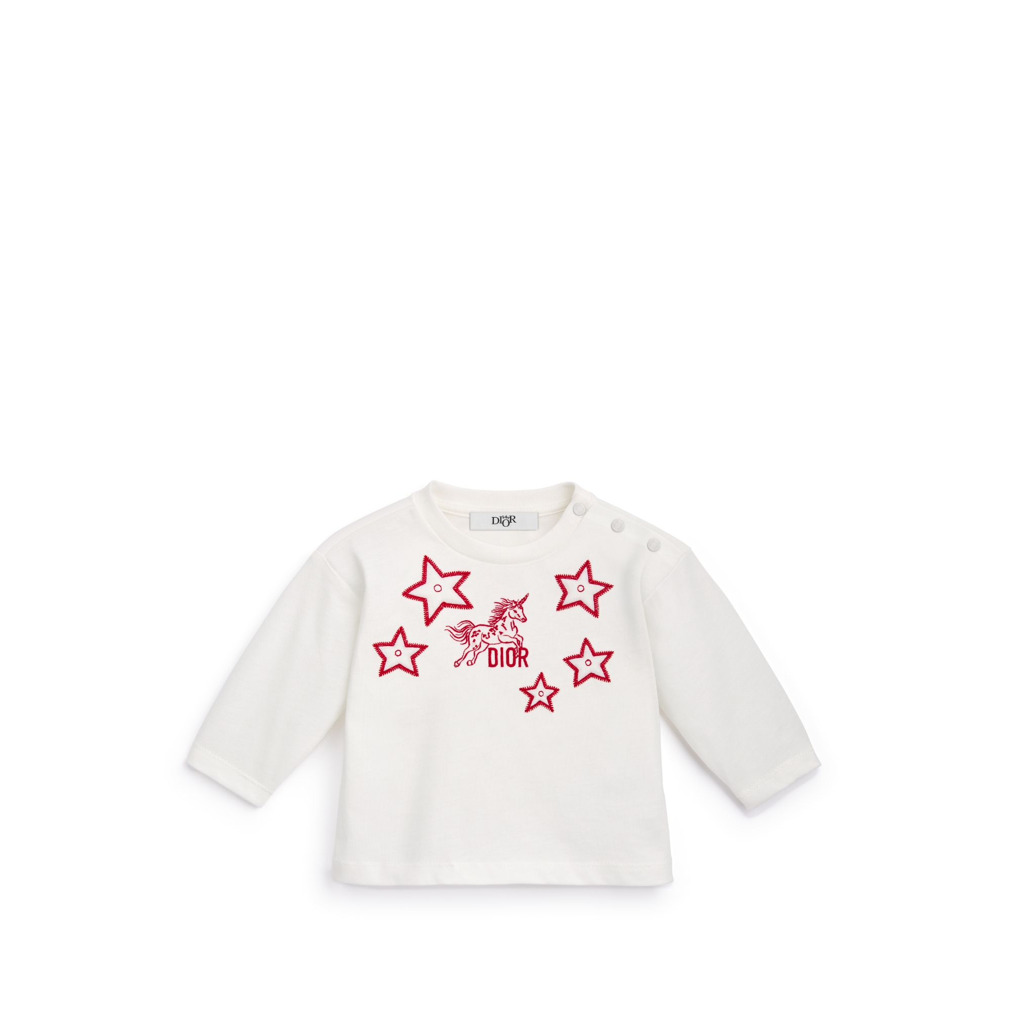 Baby Long-Sleeved T-Shirt Ivory Cotton Jersey E01