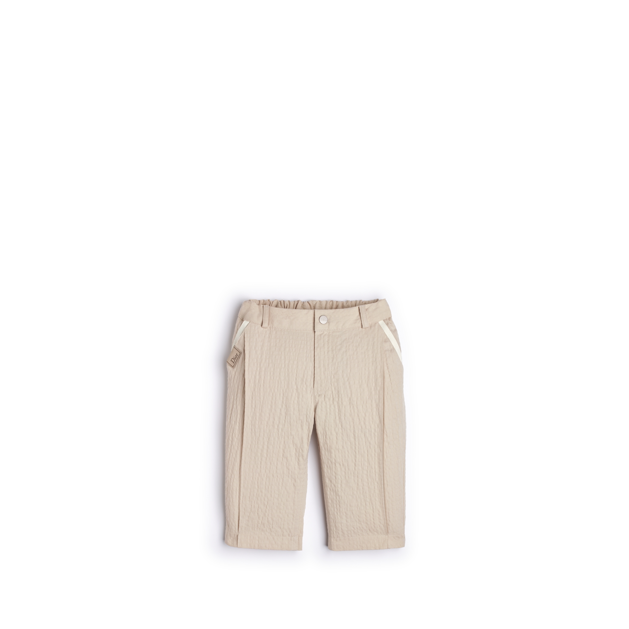Baby Pants Beige Cotton Seersucker E01