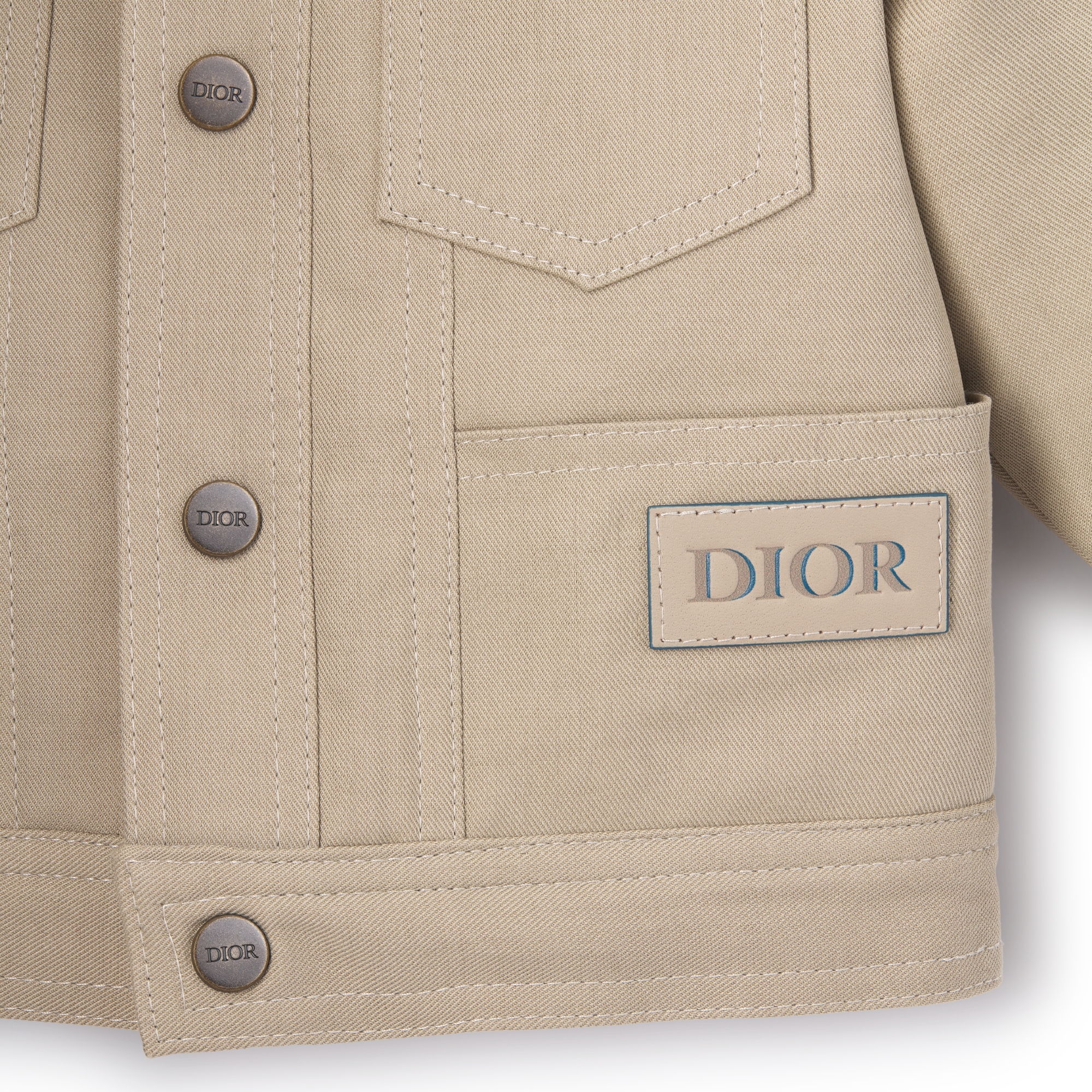 Baby Jacket Beige Cotton-Blend Gabardine E09