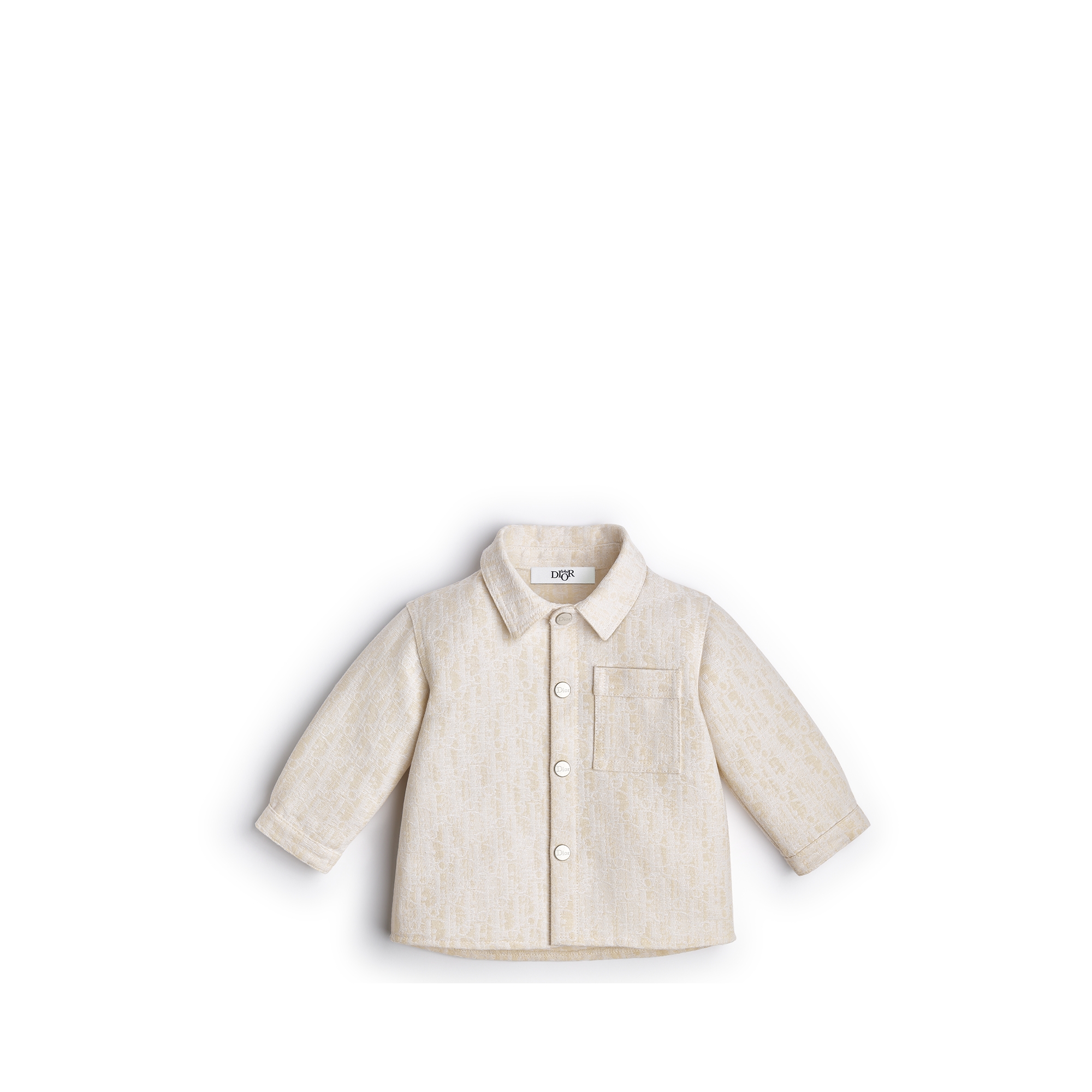 Baby Overshirt Beige Cotton Gabardine with Dior Oblique Jacquard Motif E01