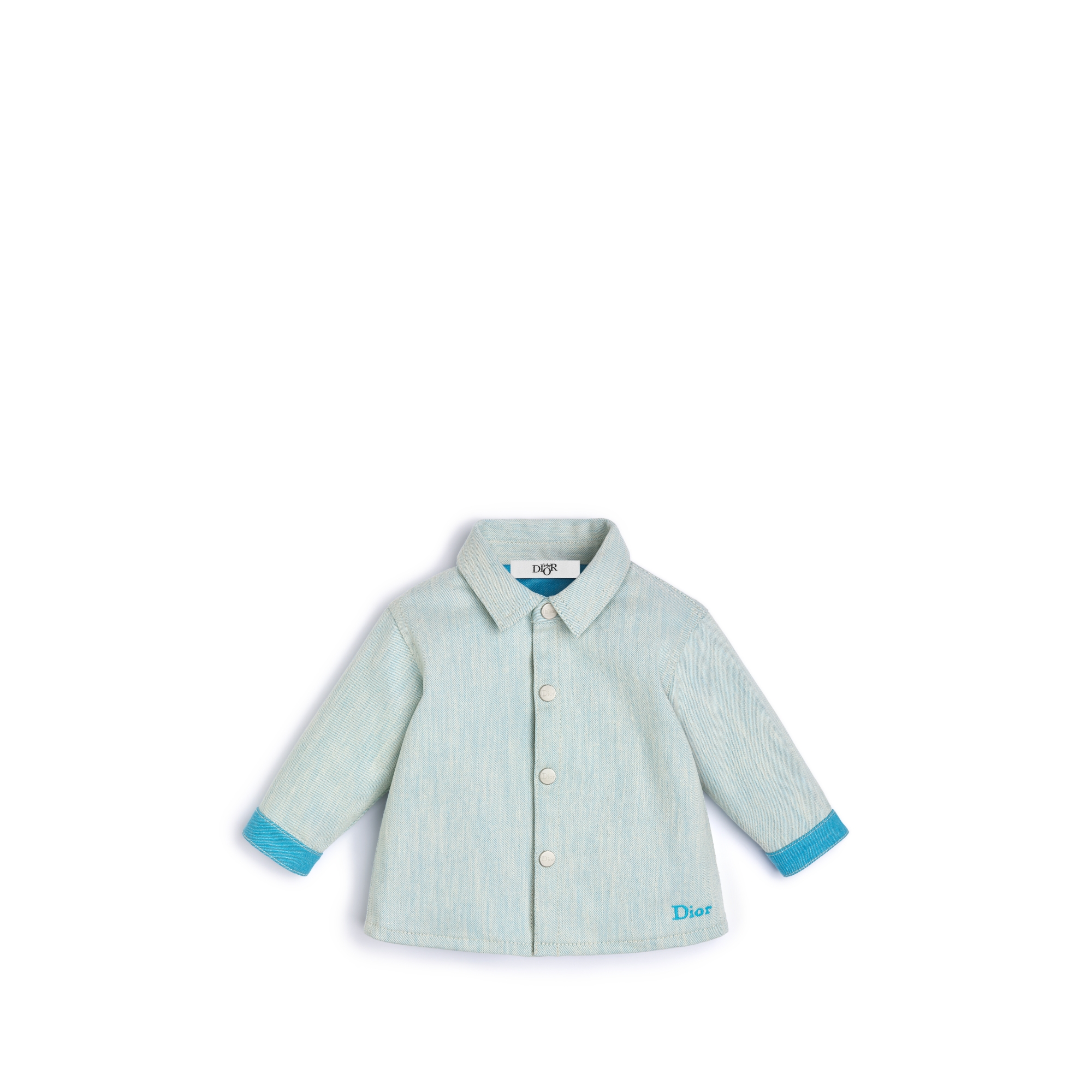 Hemdjacke für Babys Baumwolle mit Denimeffekt in Hellblau