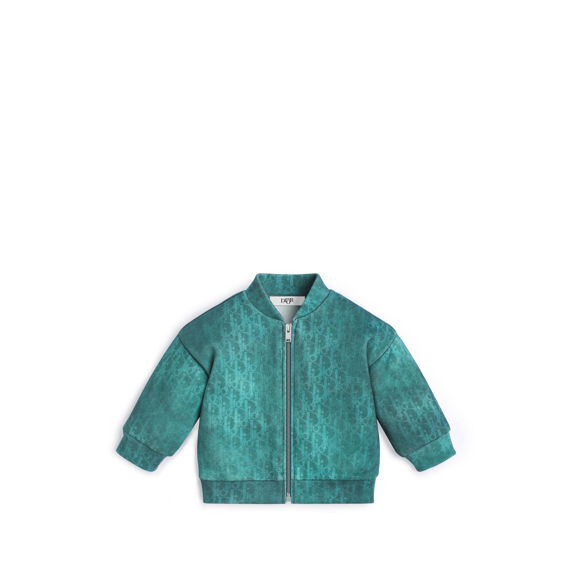 Baby Zipped Sweatshirt Gradient Blue Dior Oblique Cotton Fleece E01