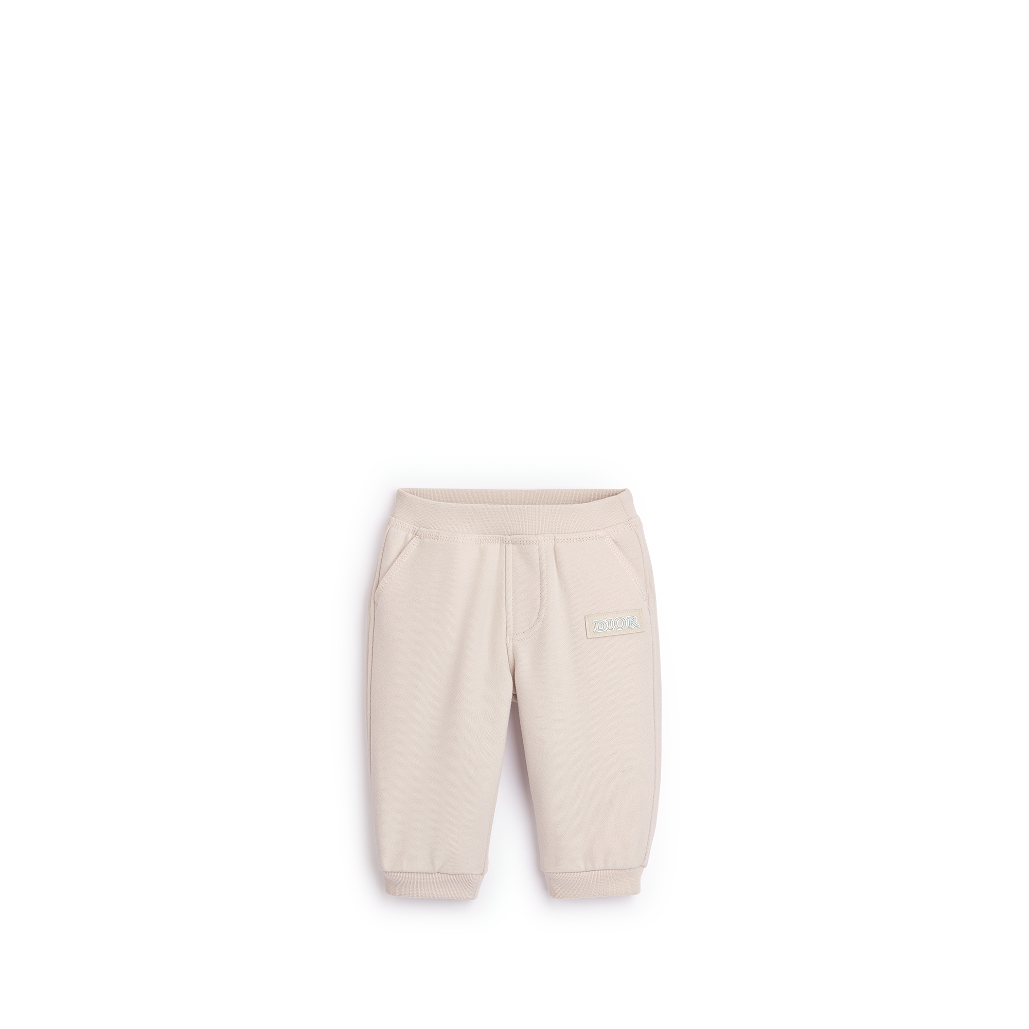 Baby Track Pants Beige Cotton Fleece E01