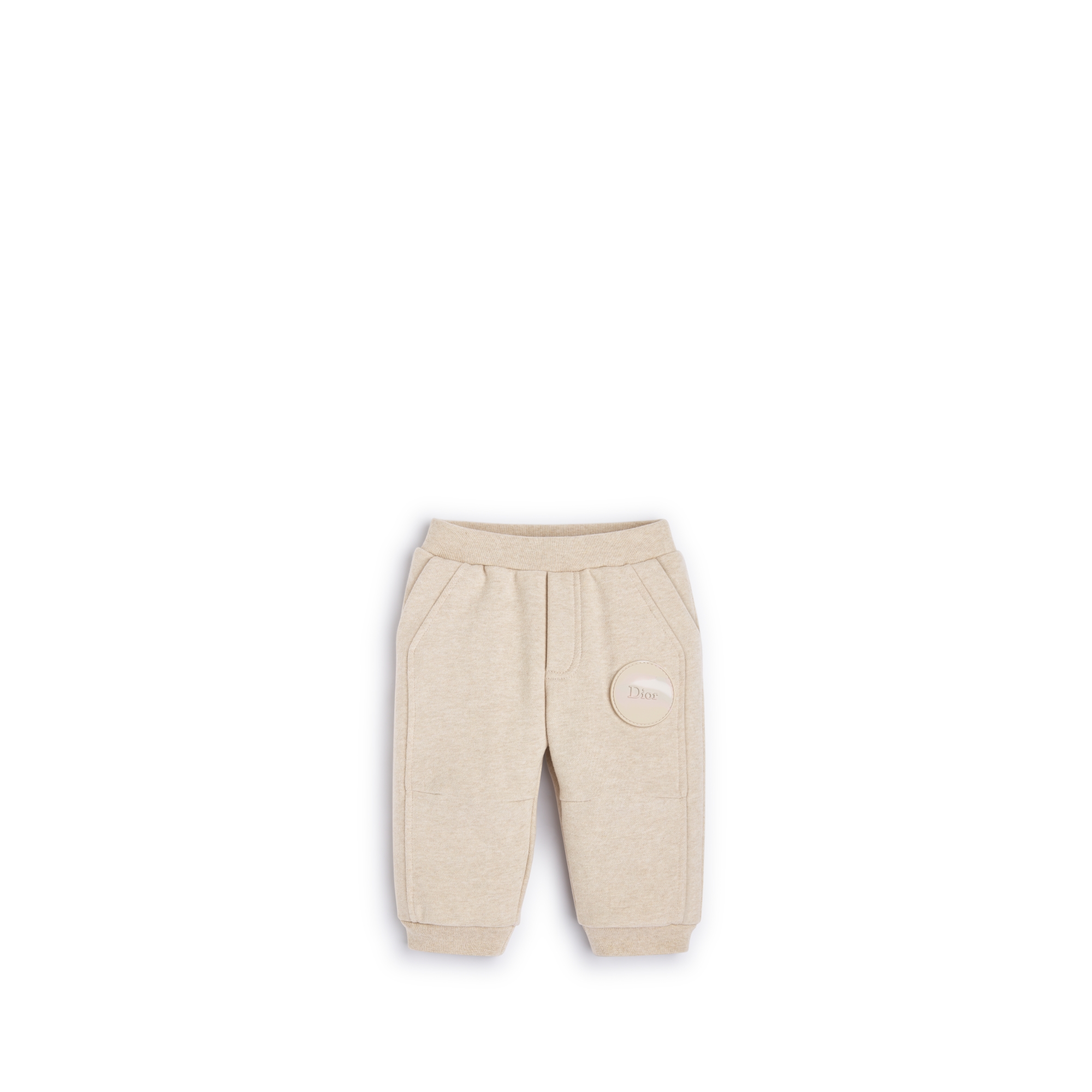 Baby Track Pants Beige Cotton Fleece E01