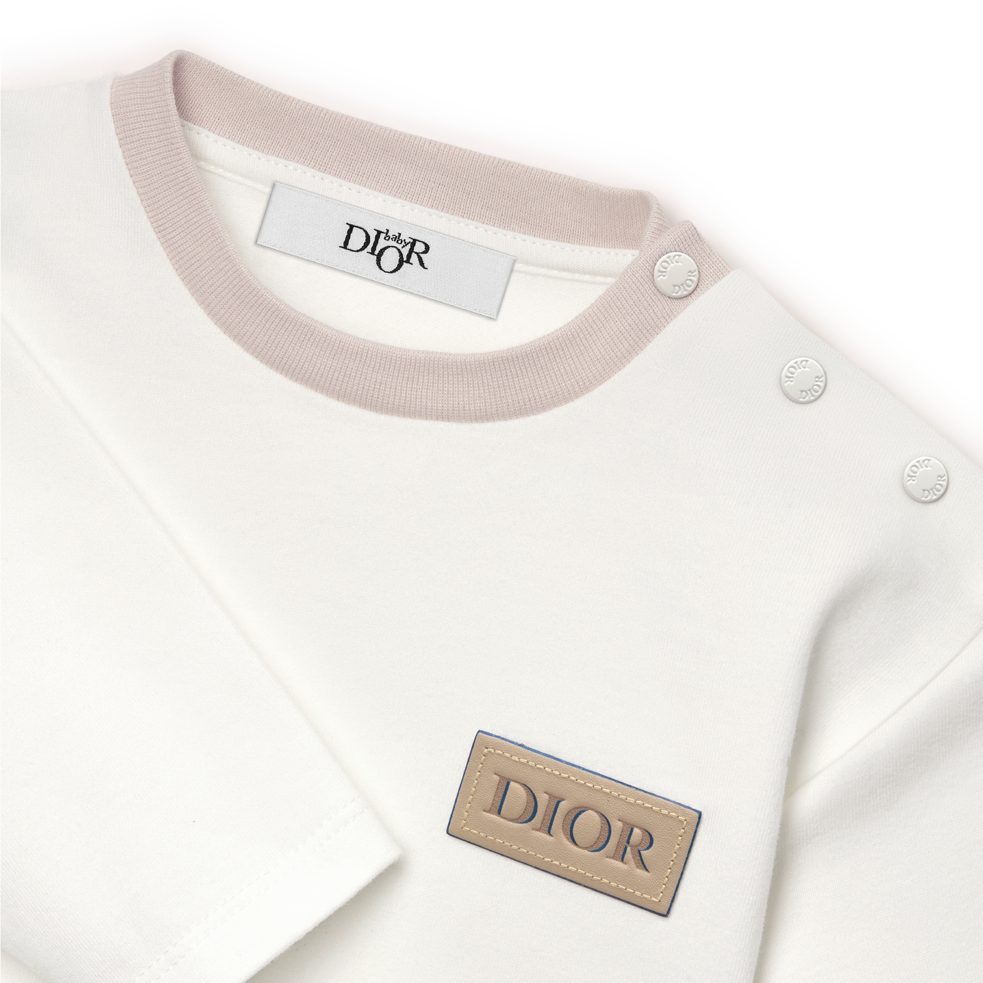 Langärmliges T-Shirt für Babys Baumwolljersey in Elfenbeinfarbe E09