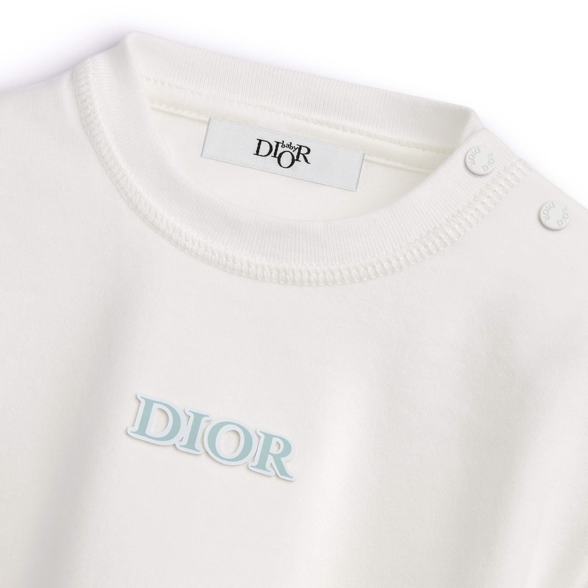 Baby Long-Sleeved T-Shirt Ivory Cotton Jersey | DIOR
