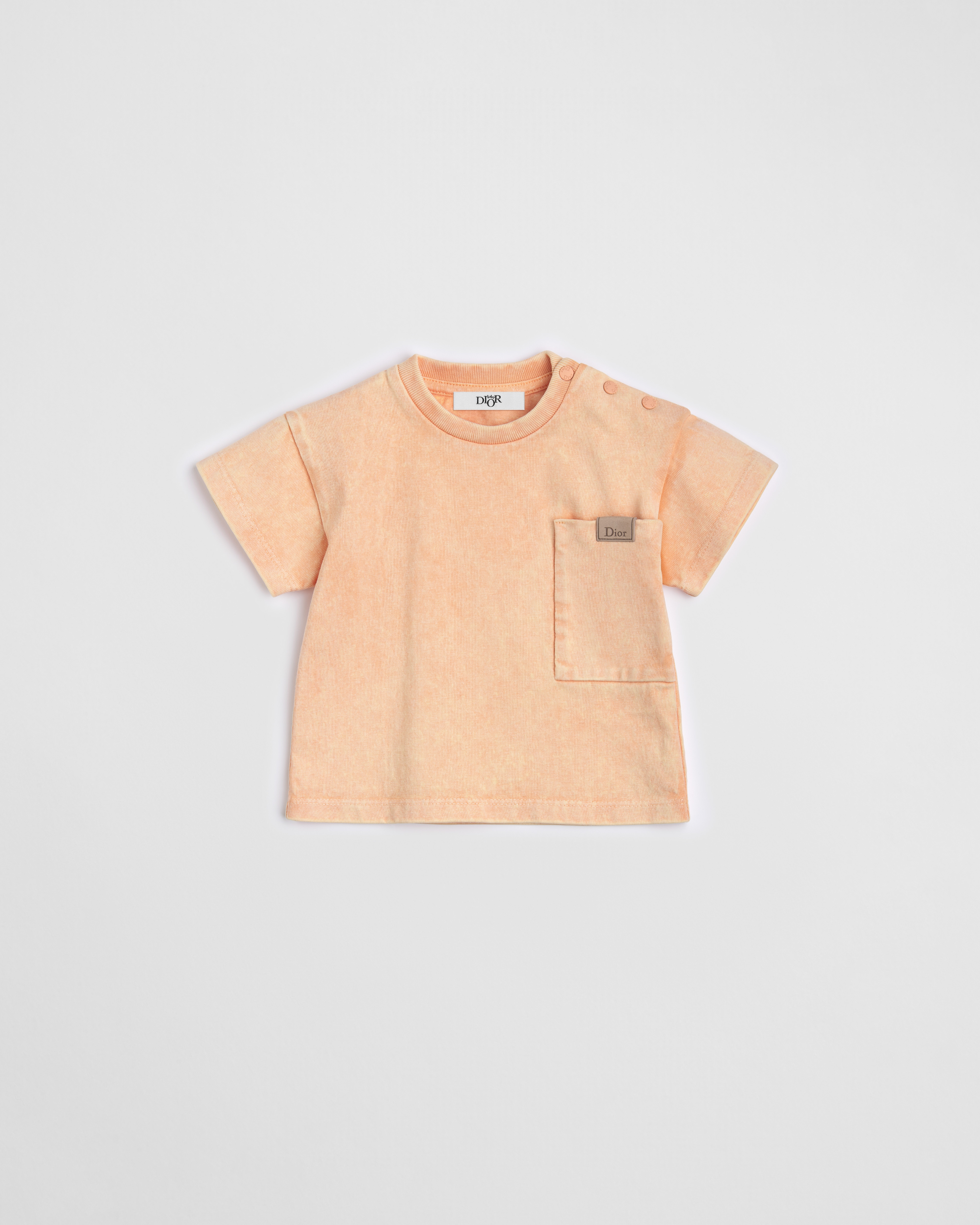 Baby T-Shirt Peach Distressed-Effect Cotton Jersey | DIOR