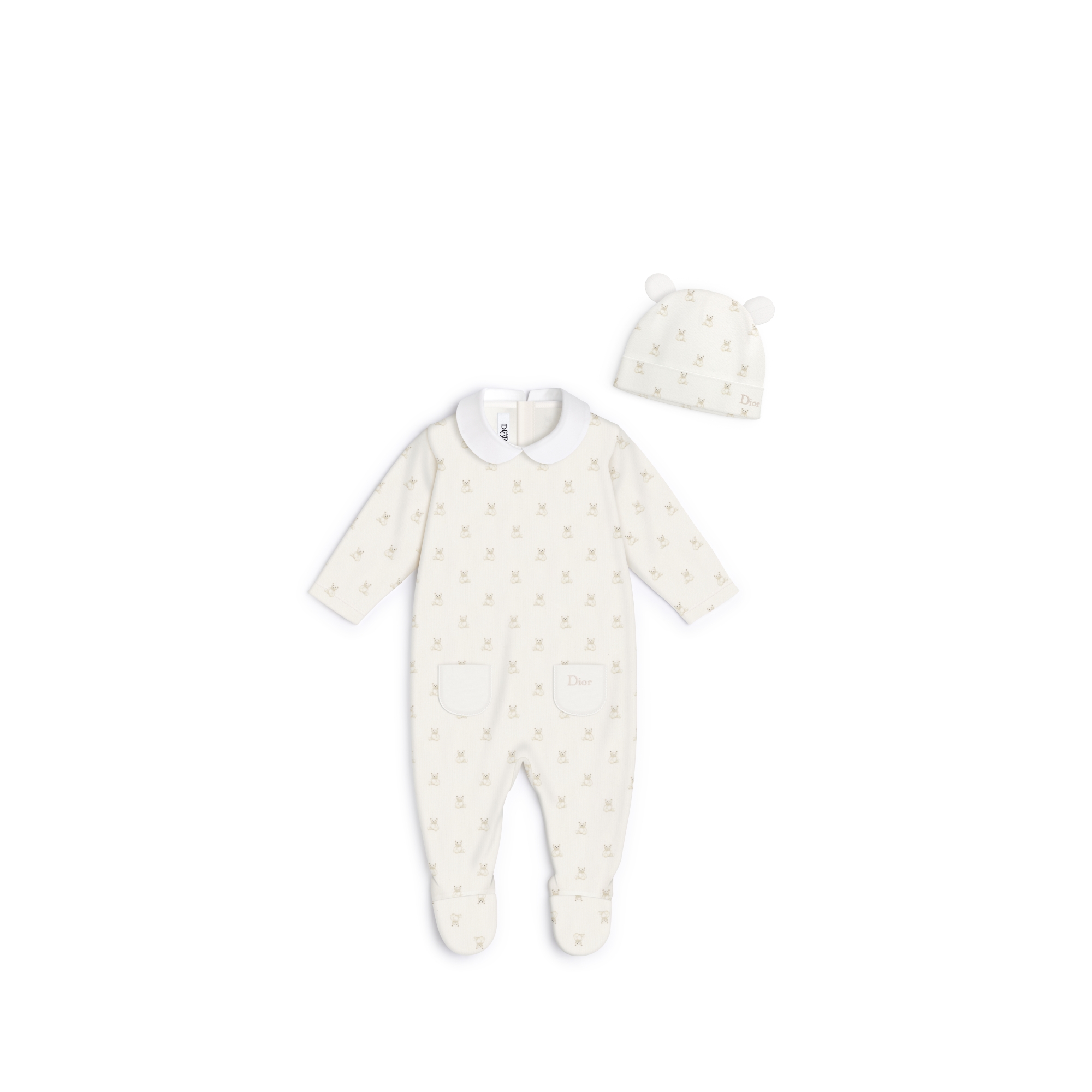 Coffret de naissance Gabriel Jersey de coton ivoire à motif ourson Gabriel beige E01